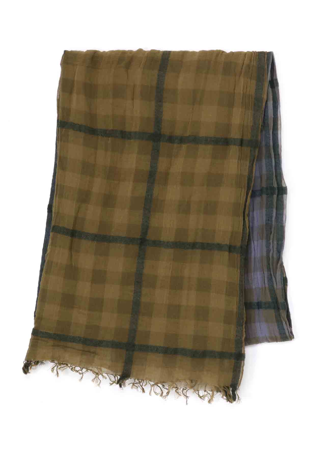 C/W PLAID OMBRE DYE GRADATION PLAID SCARF