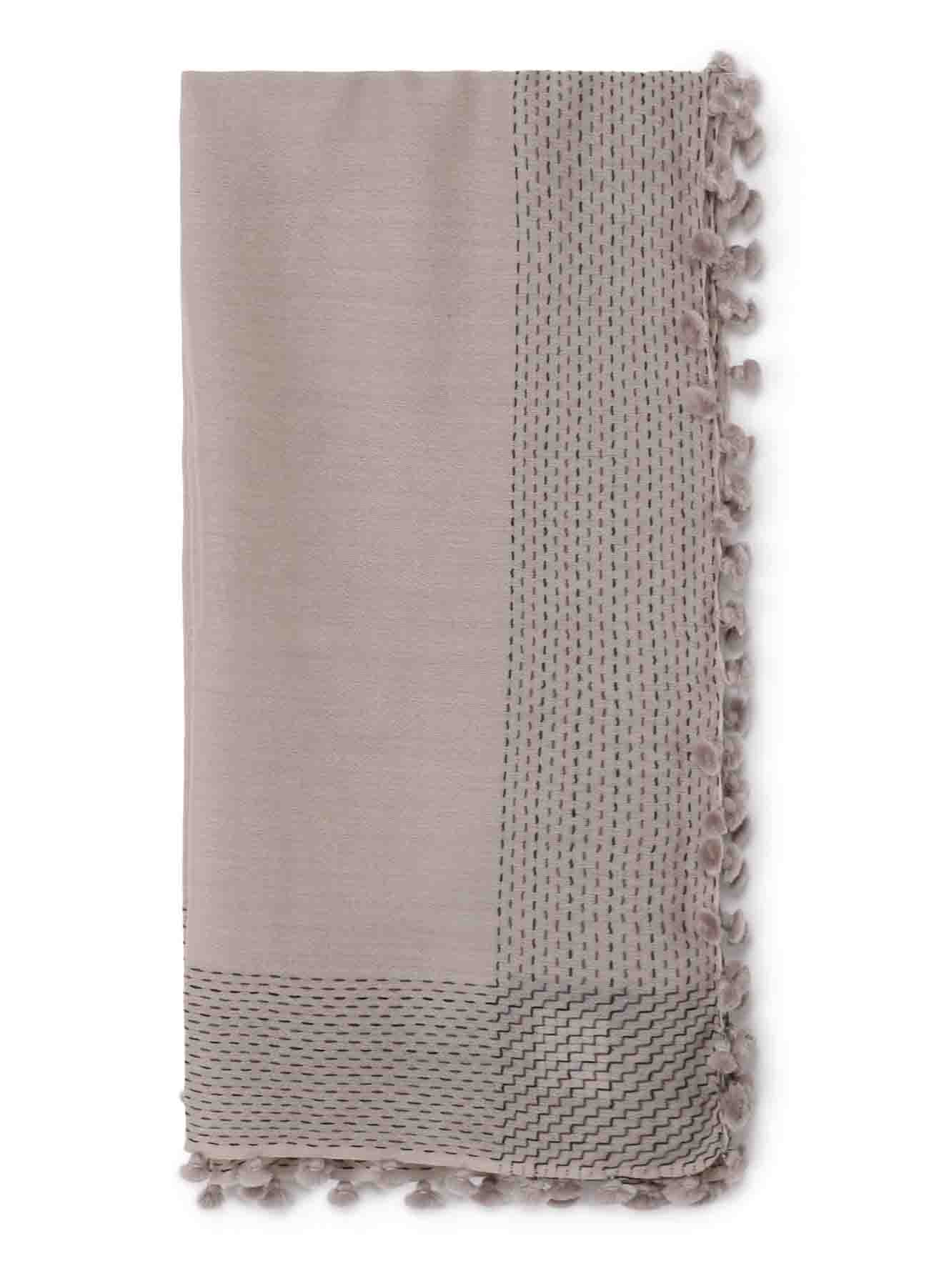 W JACQUARD BONBON SCARF