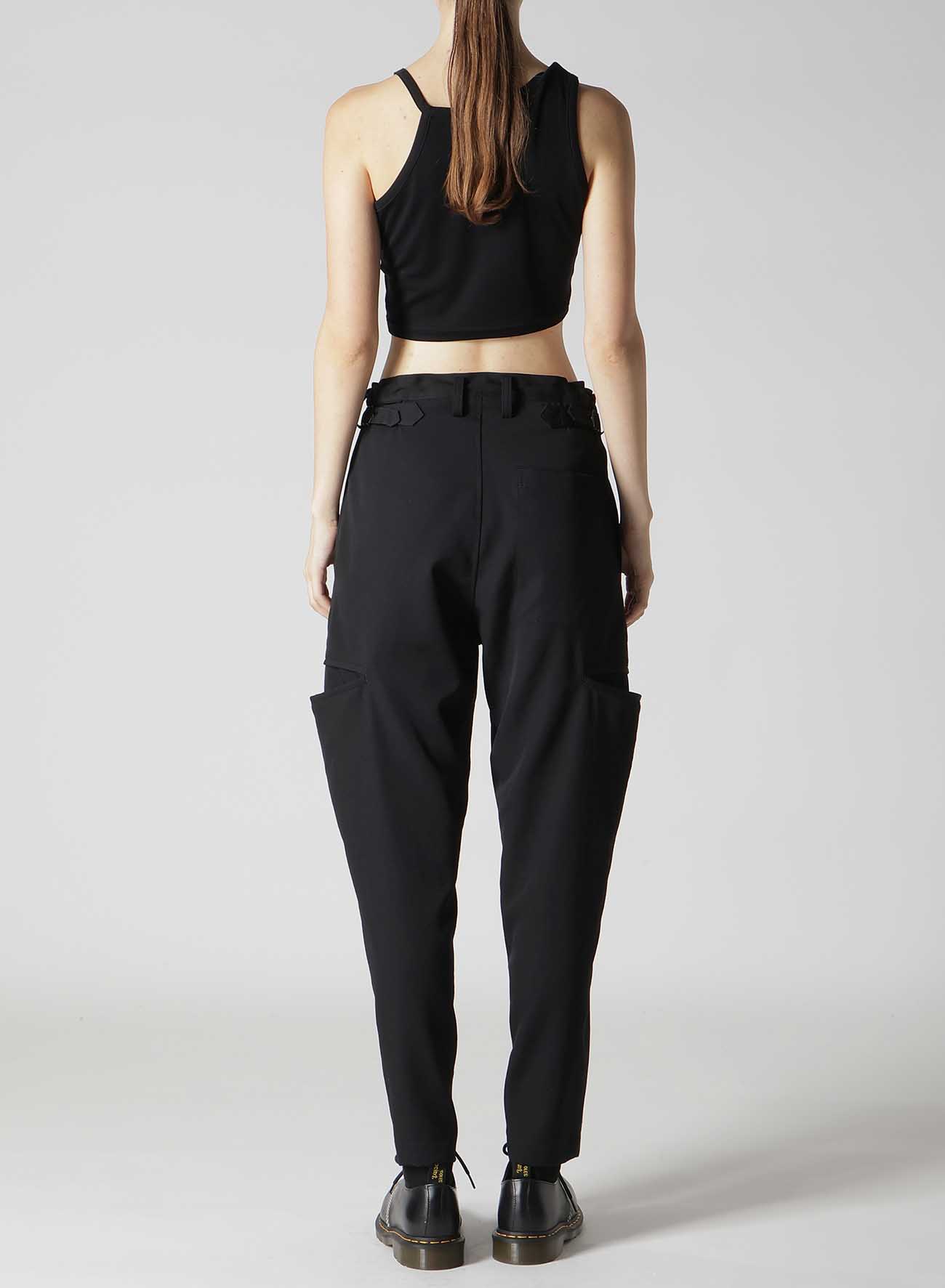 WOOL GABARDINE TAPERED PANTS