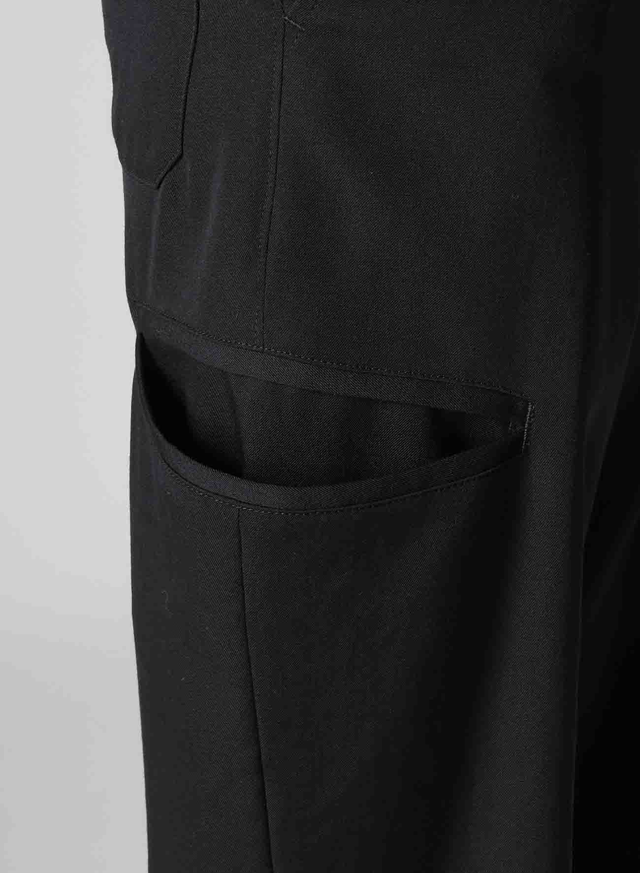 WOOL GABARDINE TAPERED PANTS