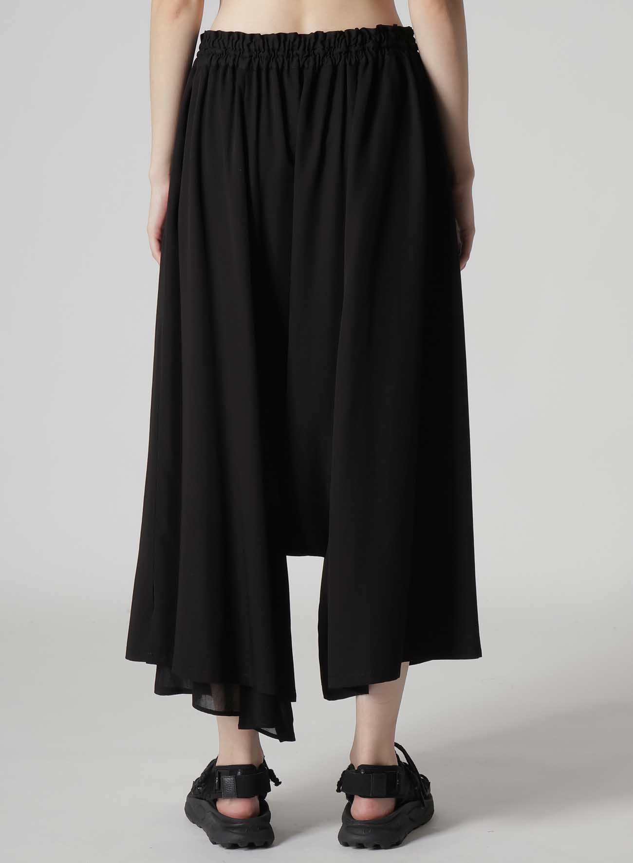 RAYON TWILL LEFT DOUBLE GATHERED PANTS