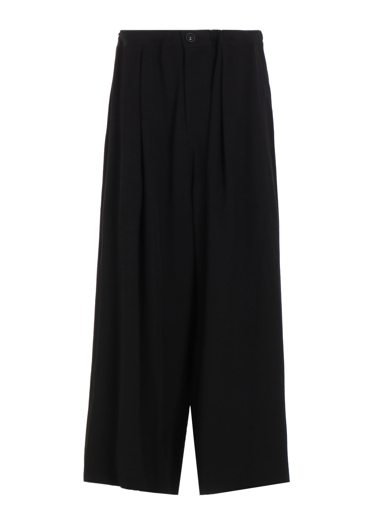 RAYON TWILL FRONT TUCKED WIDE PANTS