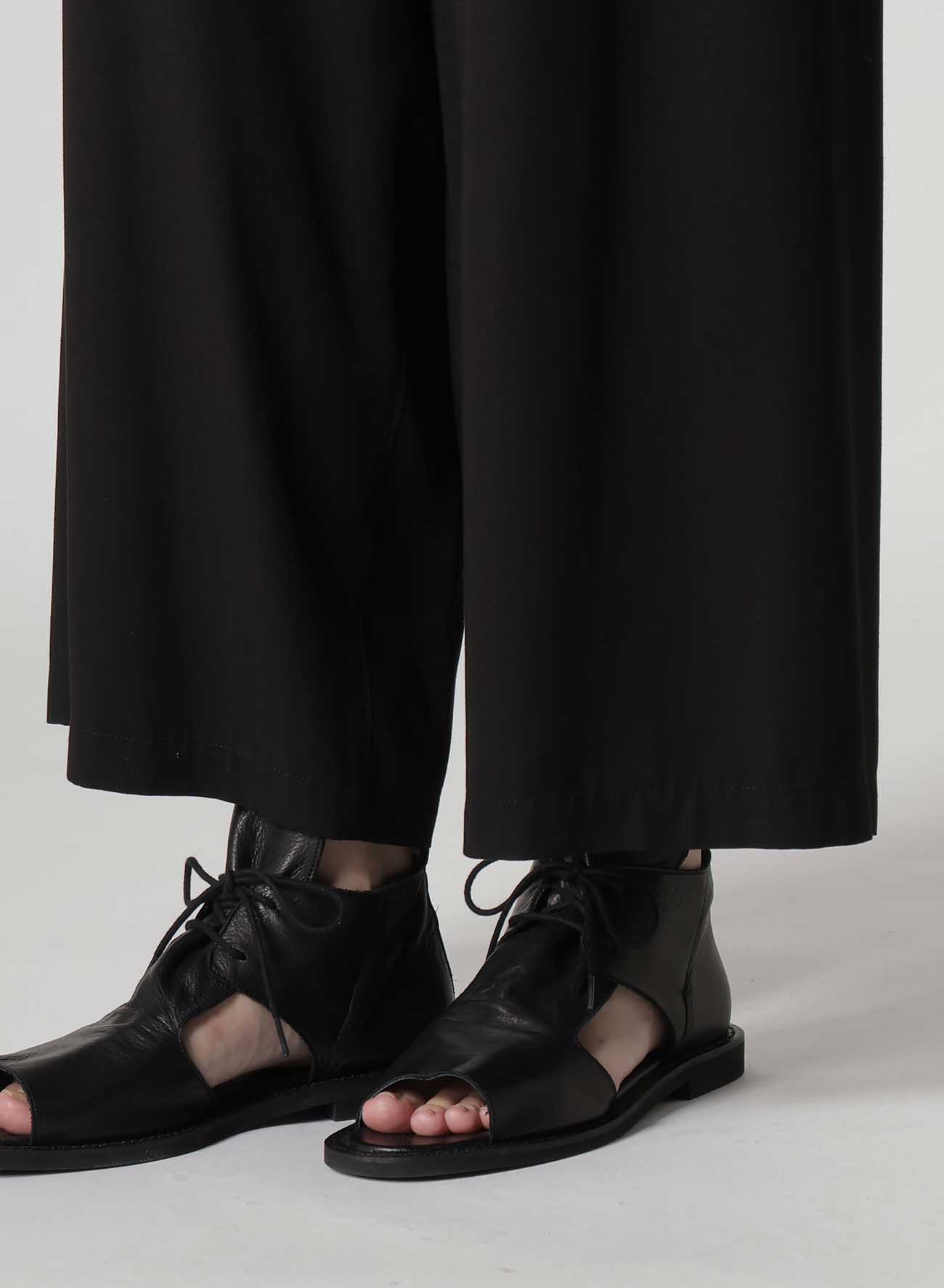 RAYON TWILL FRONT TUCKED WIDE PANTS