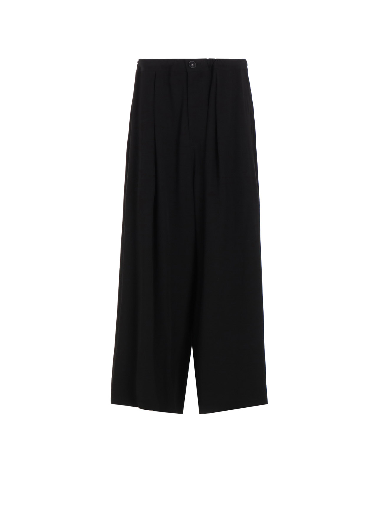 RAYON TWILL FRONT TUCKED WIDE PANTS