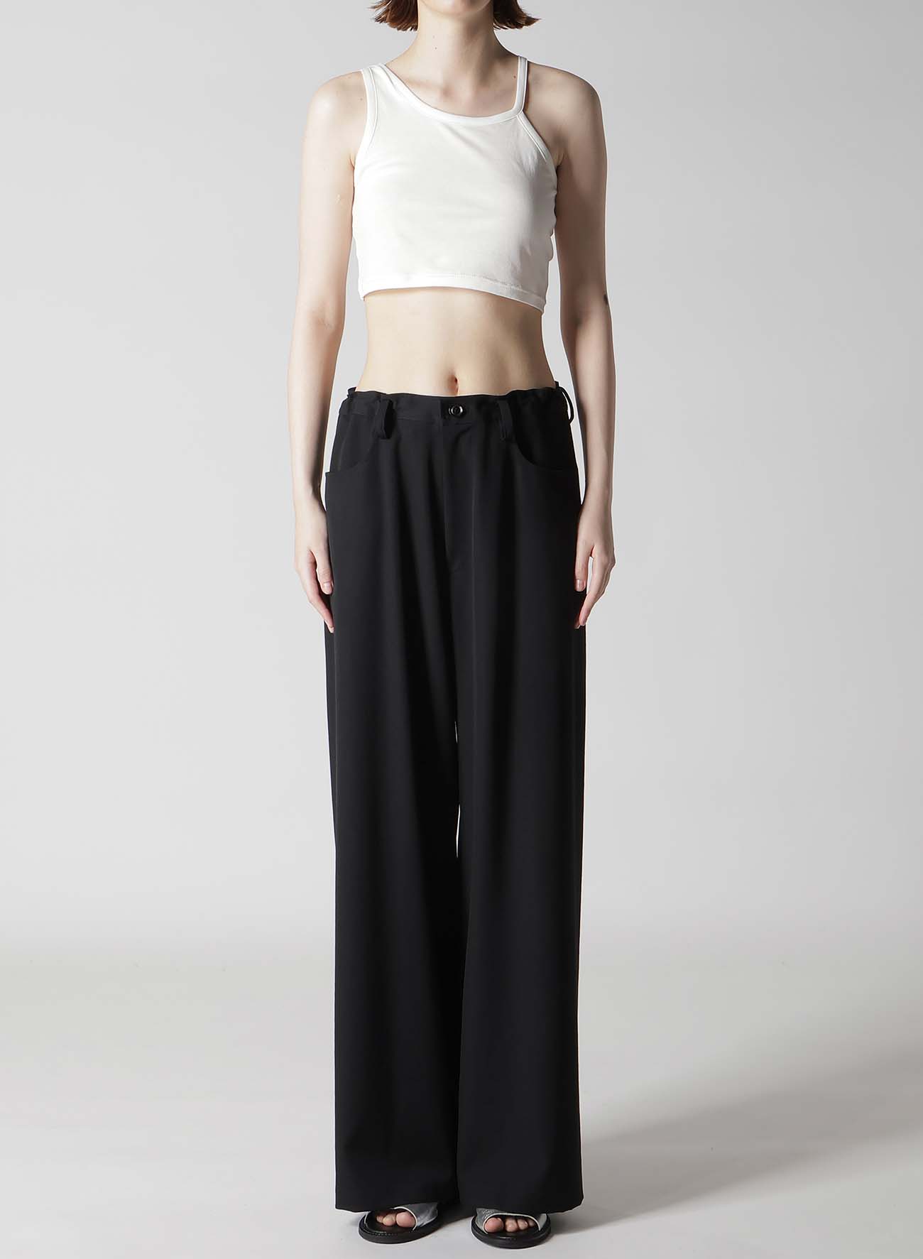 WOOL GABARDINE LONG STRAIGHT PANTS