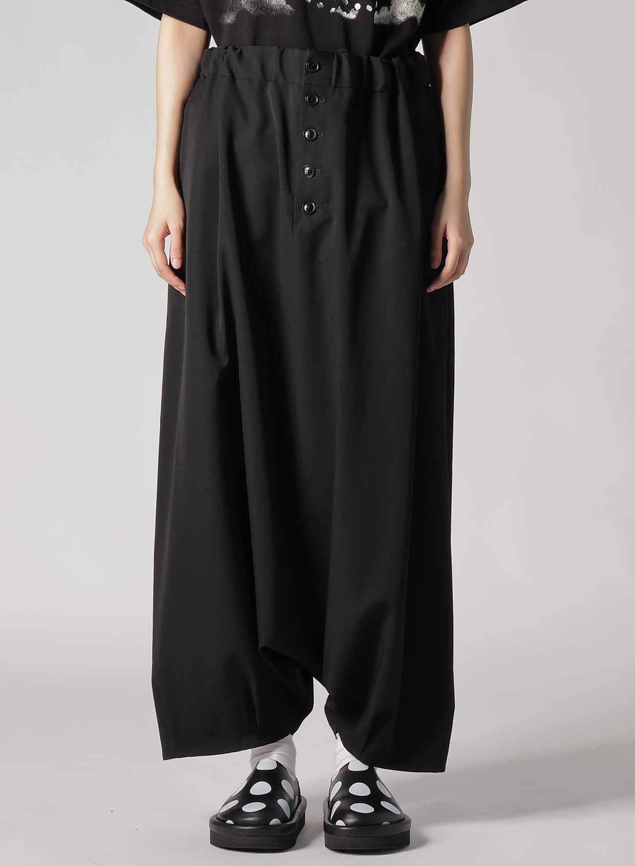 WOOL GABARDINE BIG SARROUEL PANTS