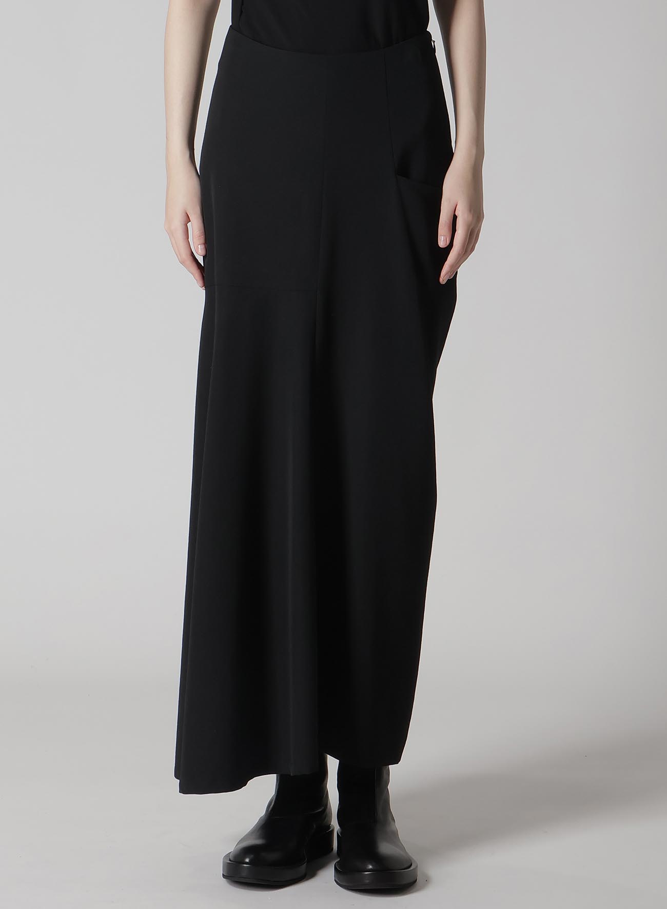 WOOL GABARDINE LEFT CLOTH SKIRT