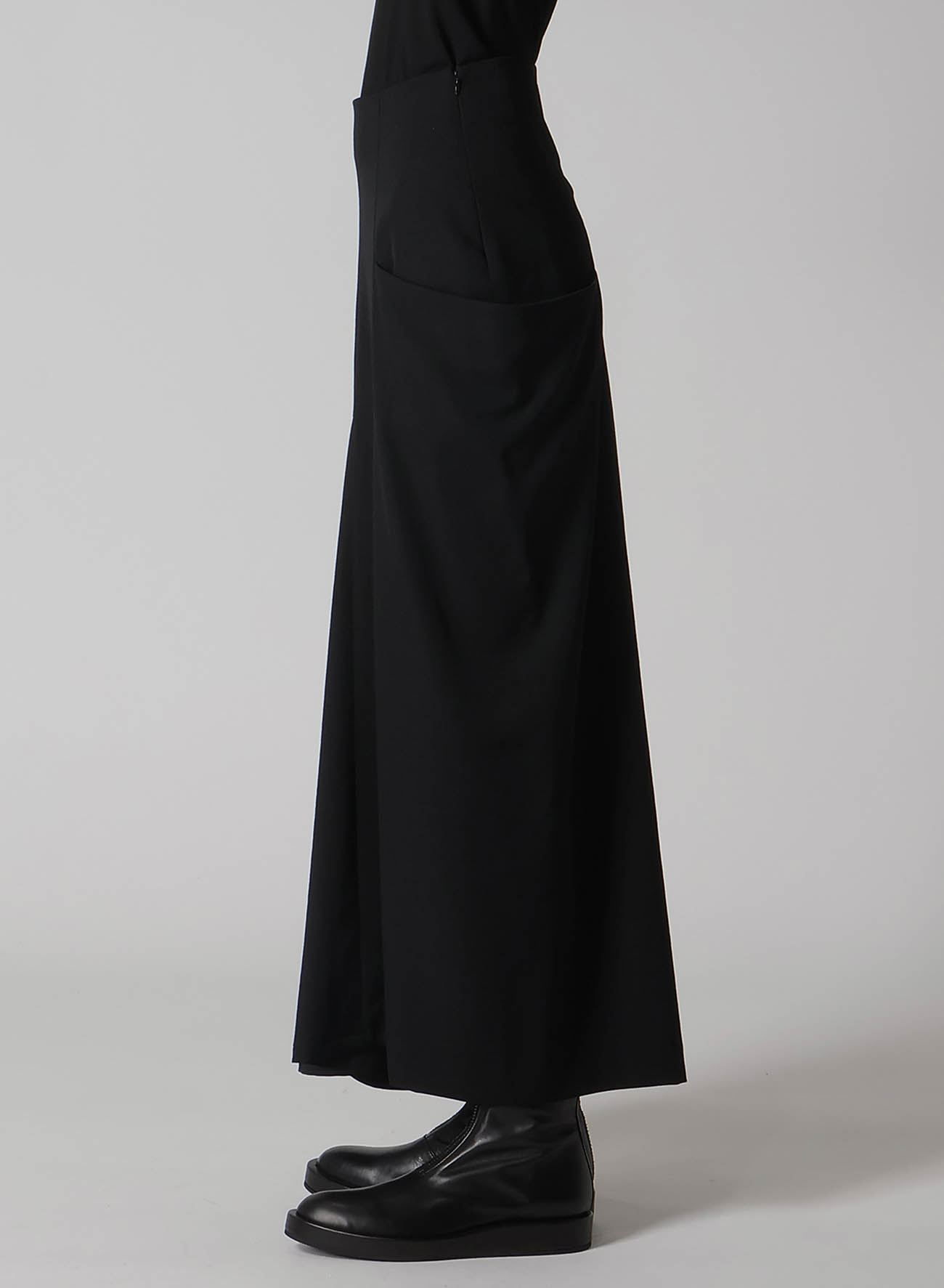 WOOL GABARDINE LEFT CLOTH SKIRT