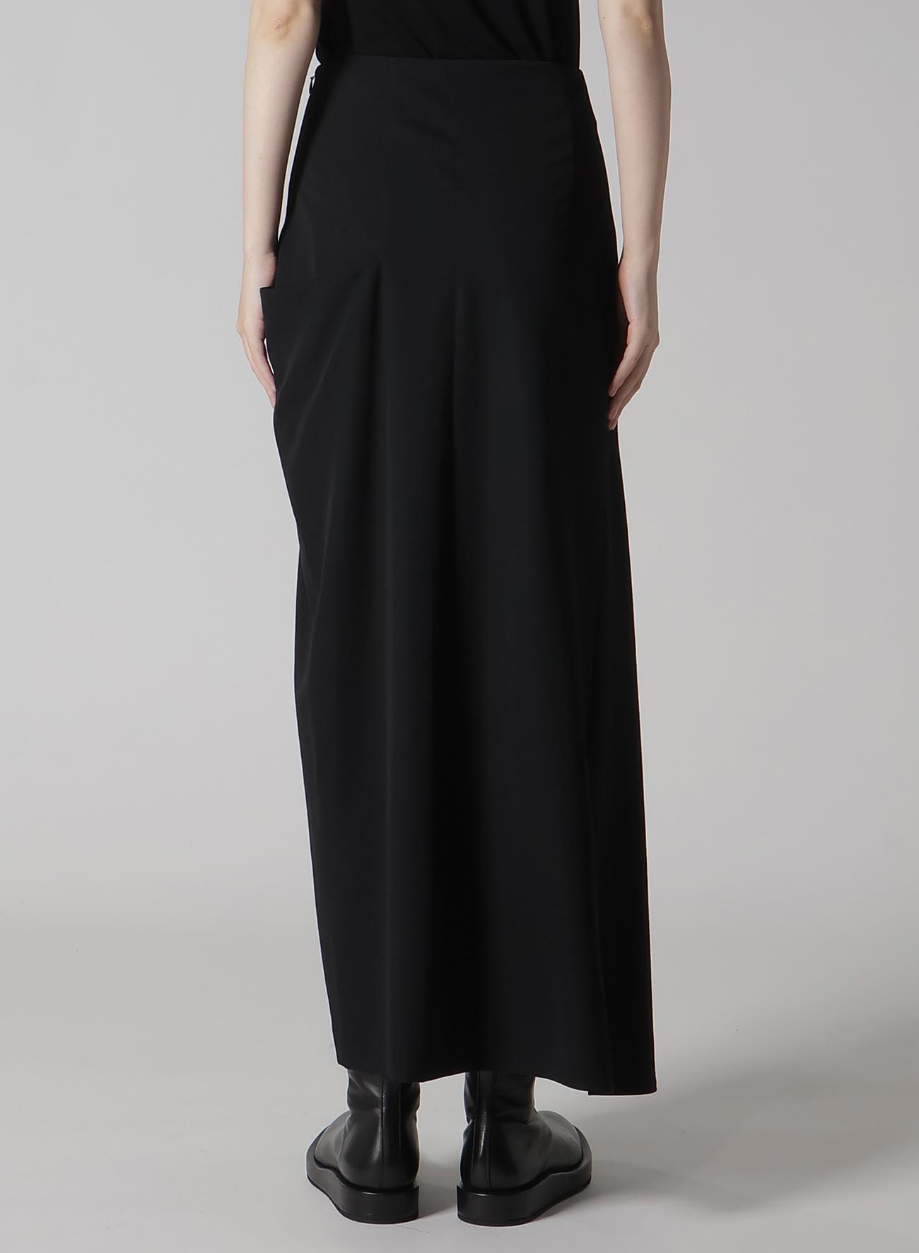 WOOL GABARDINE LEFT CLOTH SKIRT