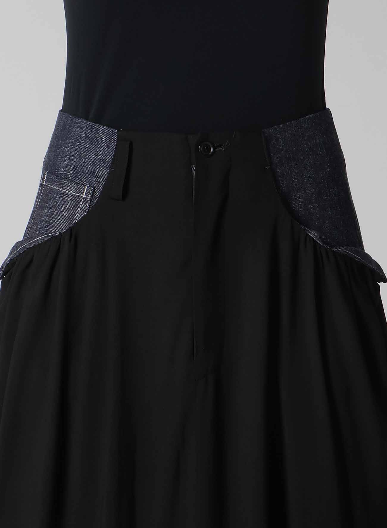 RIGID DENIM COMBINATION SKIRT