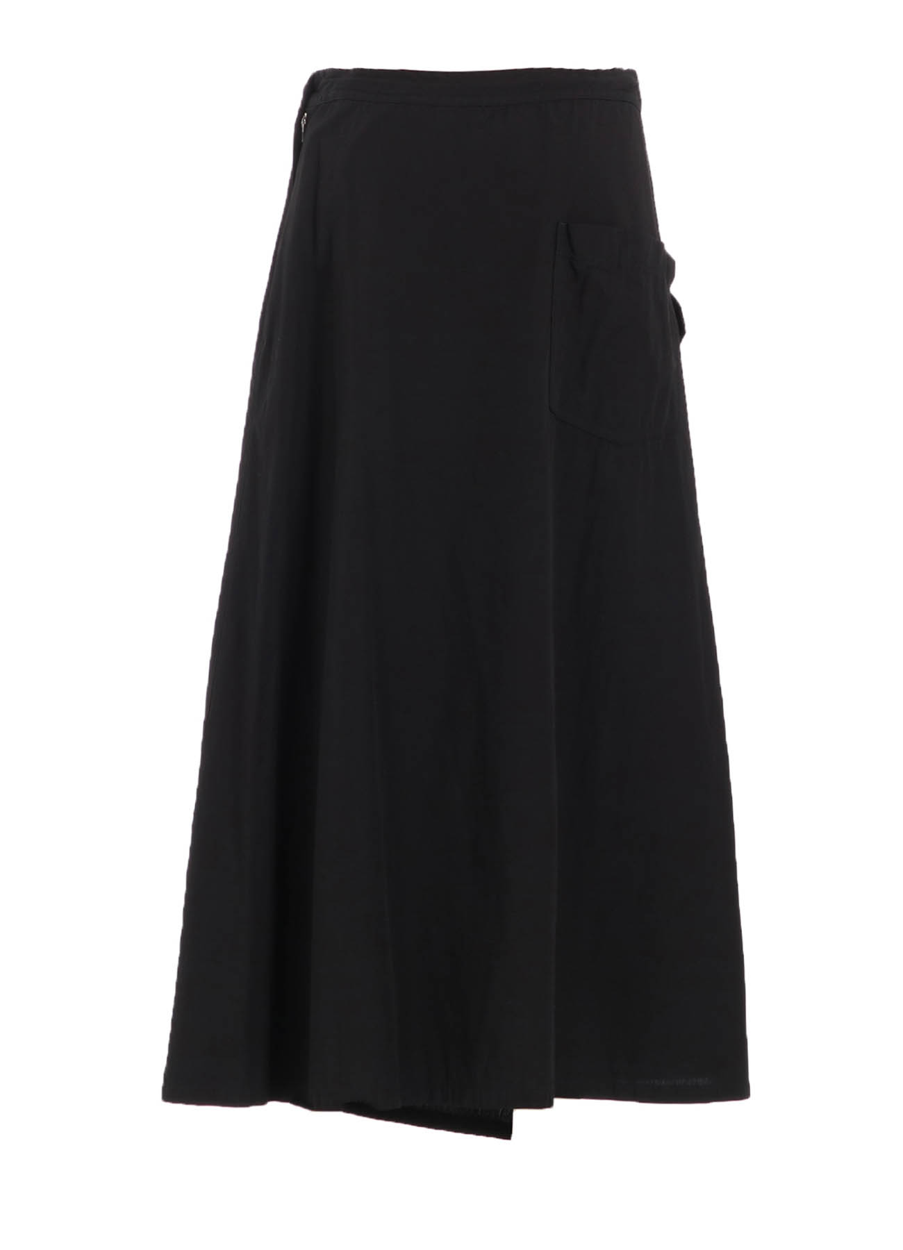 COTTON BROAD GARMENT DYEING FRONT TRIANGLE STITCH SKIRT