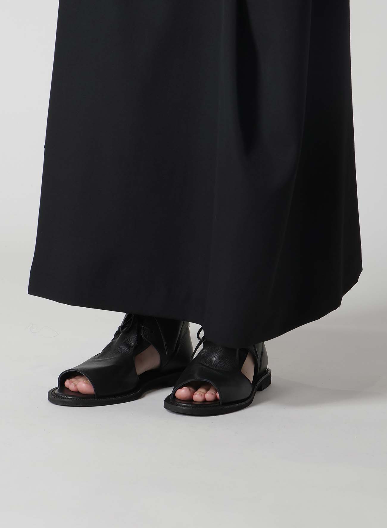 WOOL GABARDINE DRAPE WRAP SKIRT