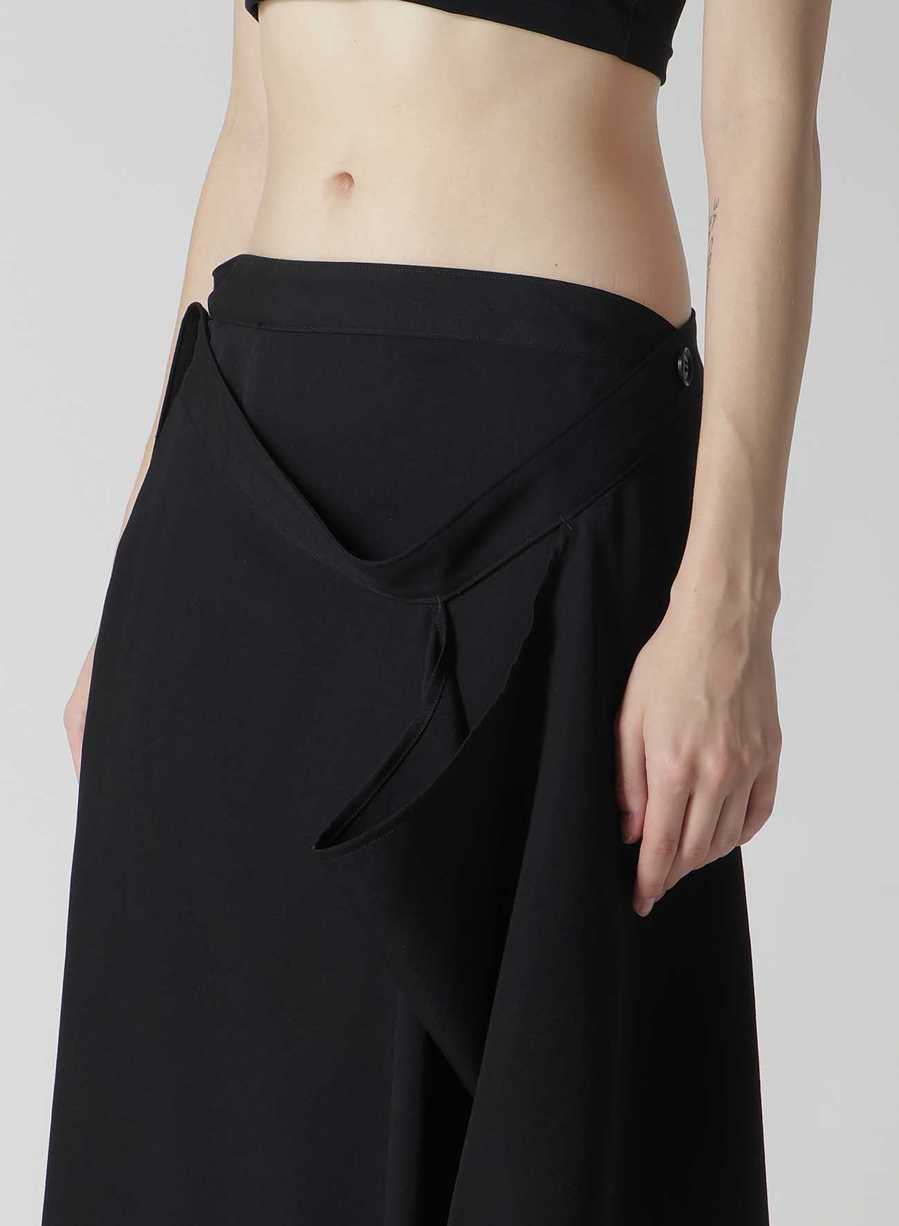 WOOL GABARDINE DRAPE WRAP SKIRT