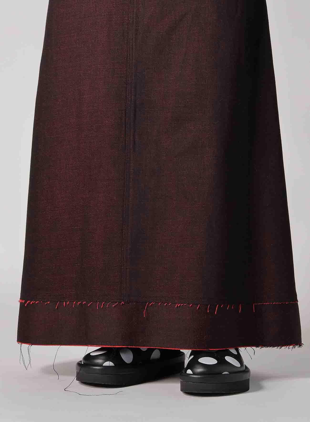 【2/5 12:00(JST) Release】BACK RED BLACK DENIM SKIRT