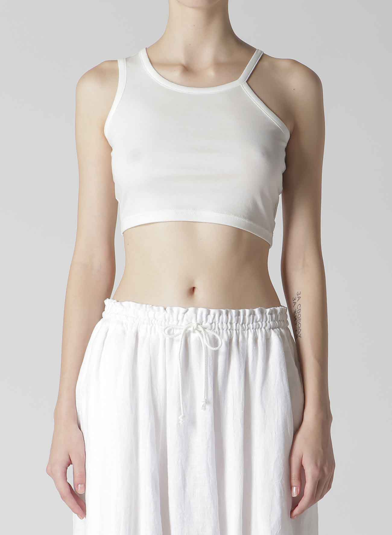 Y'S LOGO COTTON CROPPED T