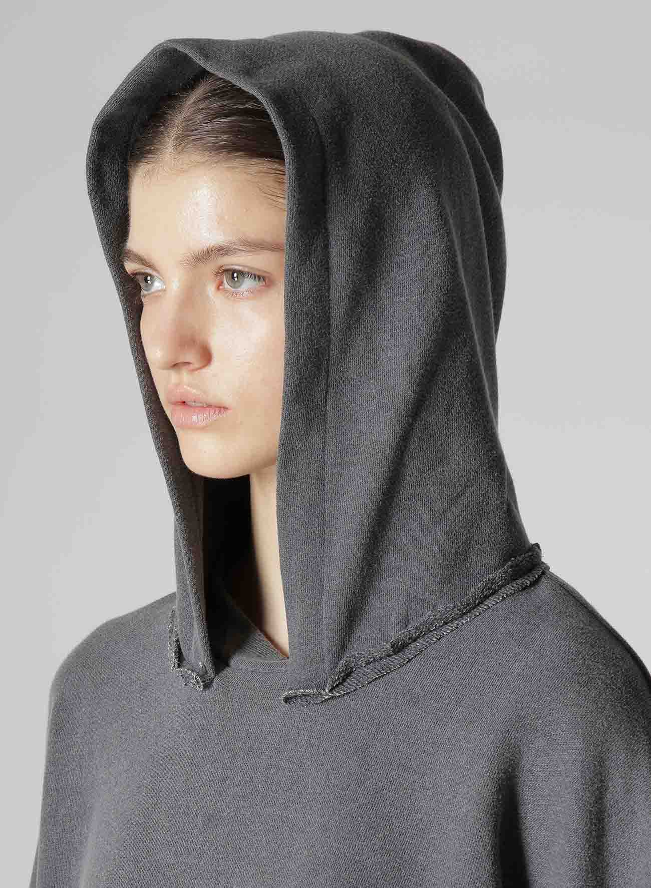 PIGMENT DYE FLEECE CROPPED HOODIE