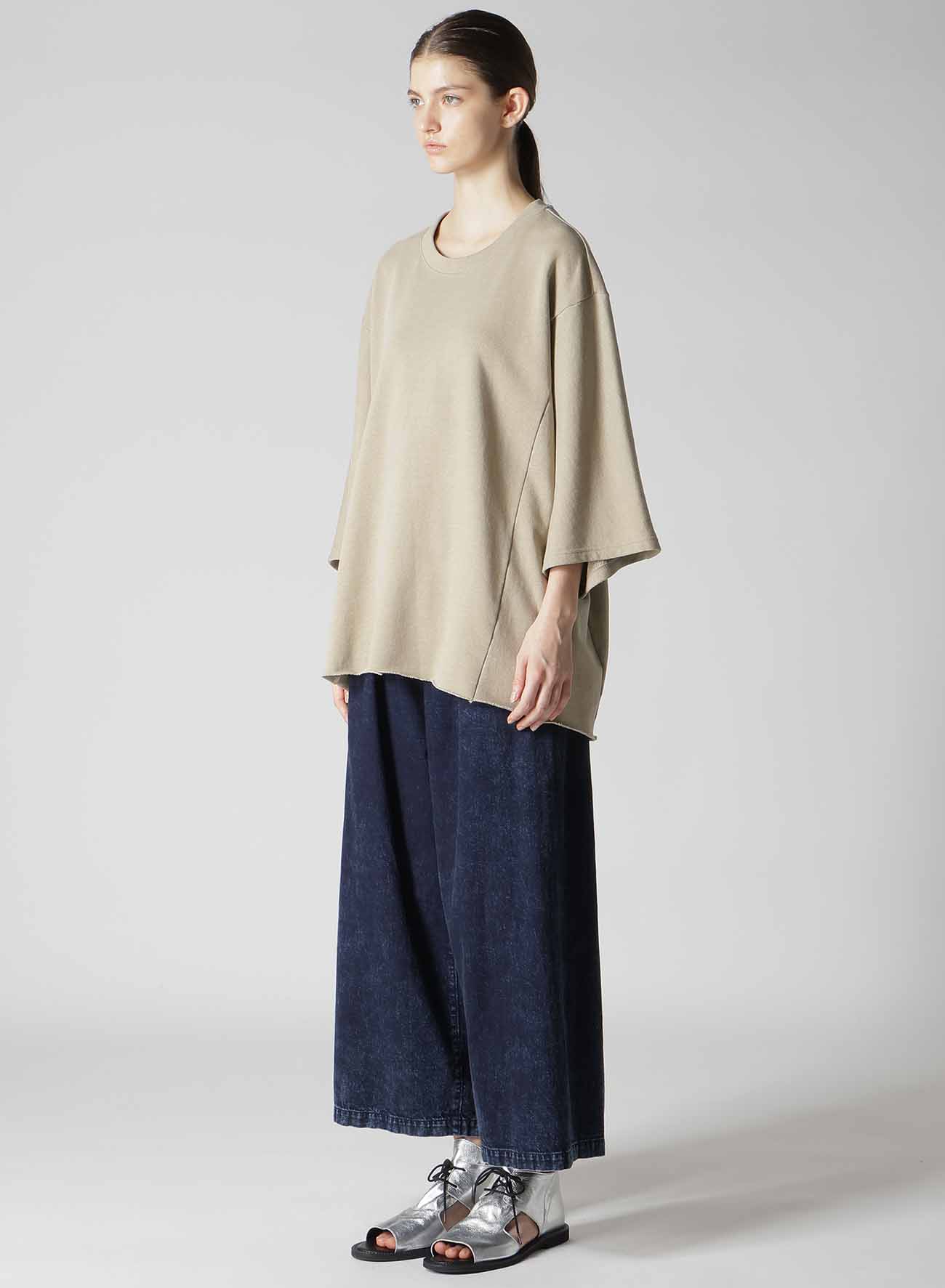 PIGMENT DYE FLEECE ARRANGED BIG PULLOVER