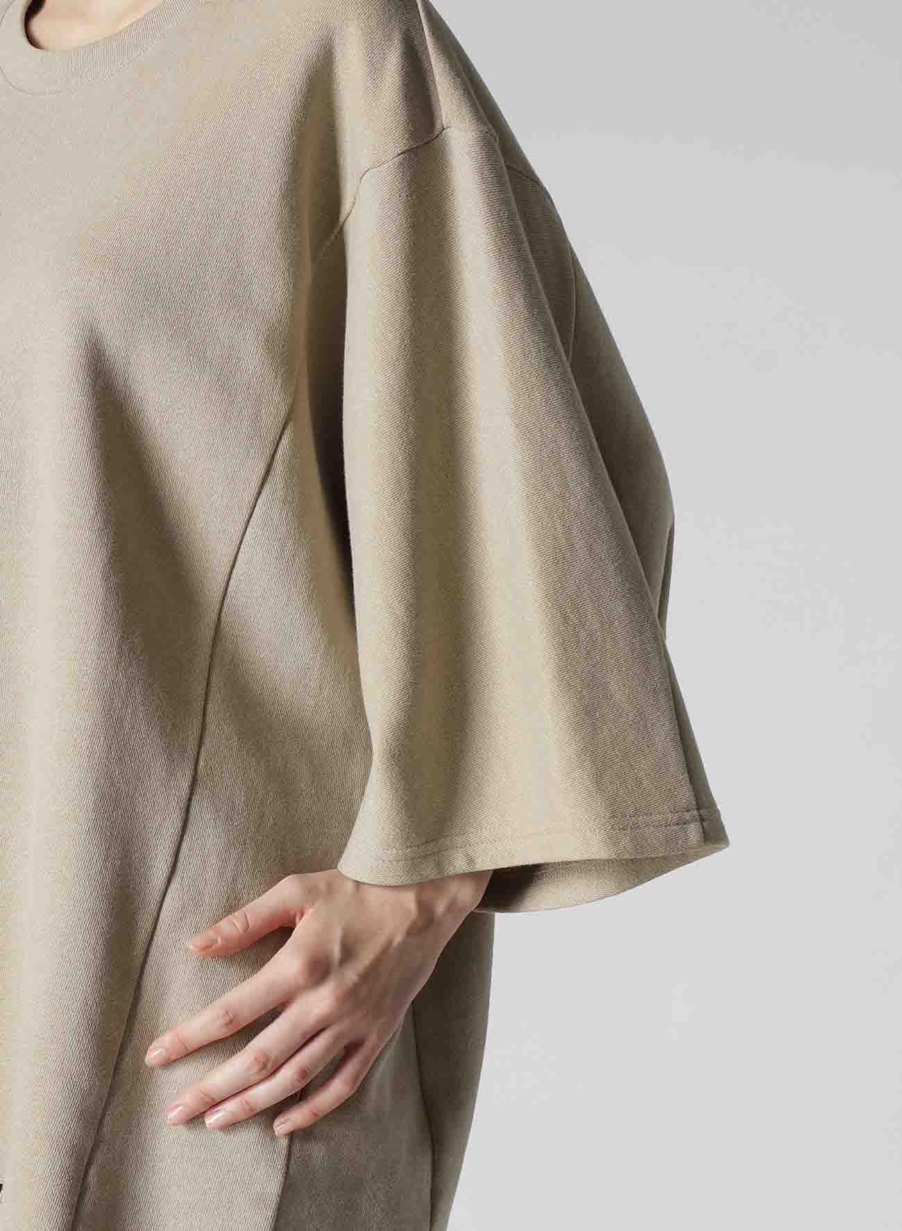 PIGMENT DYE FLEECE ARRANGED BIG PULLOVER