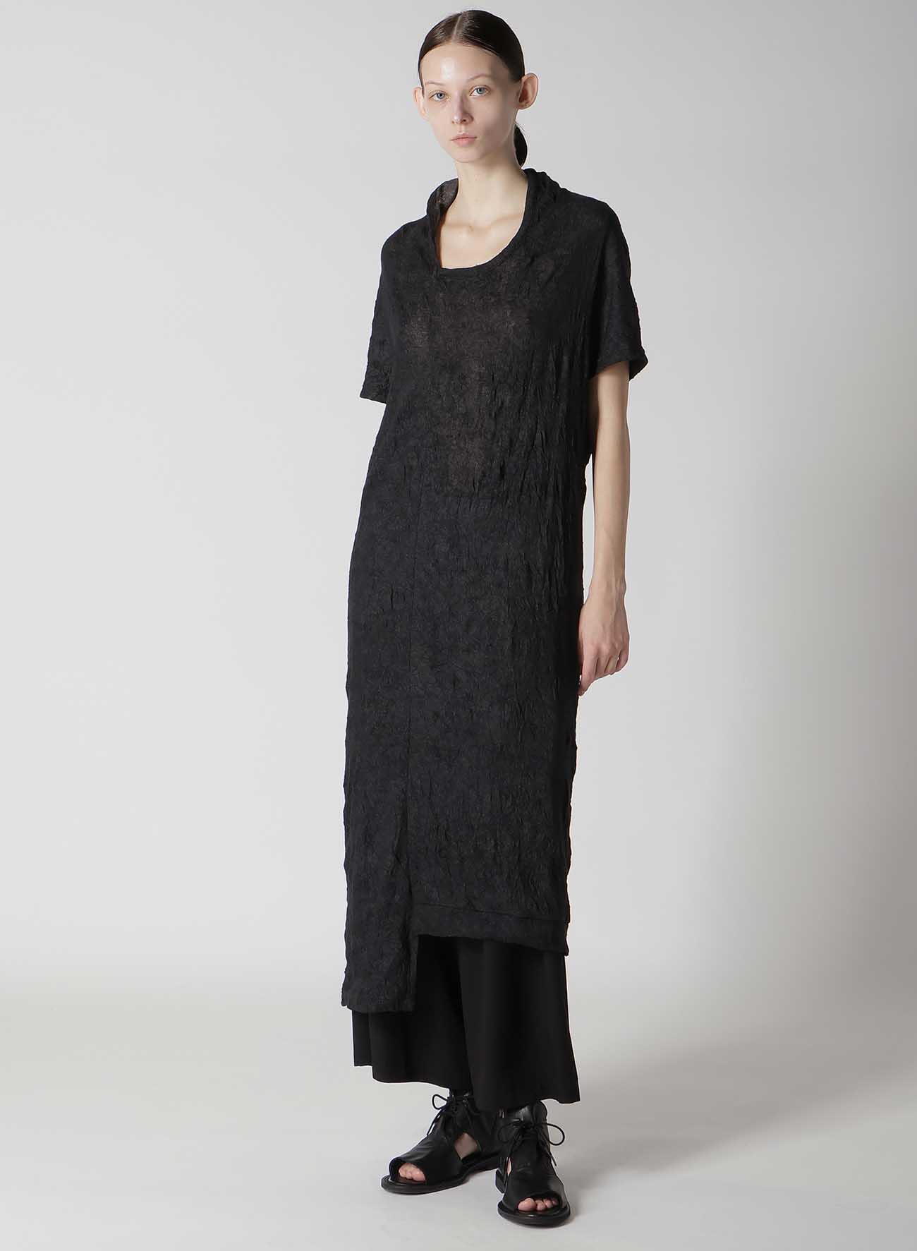 TUCK MILLING WRINKLE DRAPE DRESS