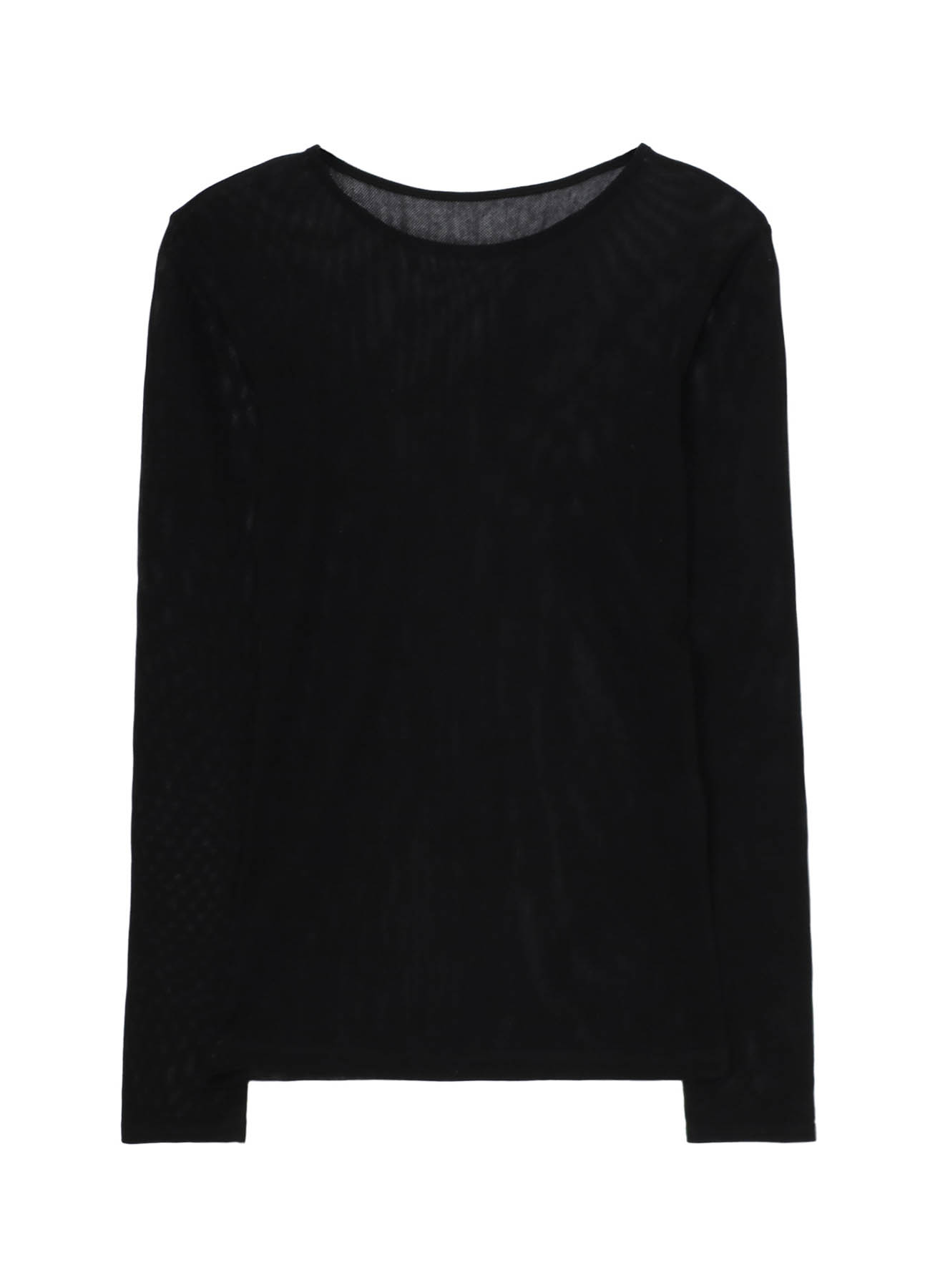 CELLULOSE TULLE WIDE NECKLINE LONG SLEEVE T