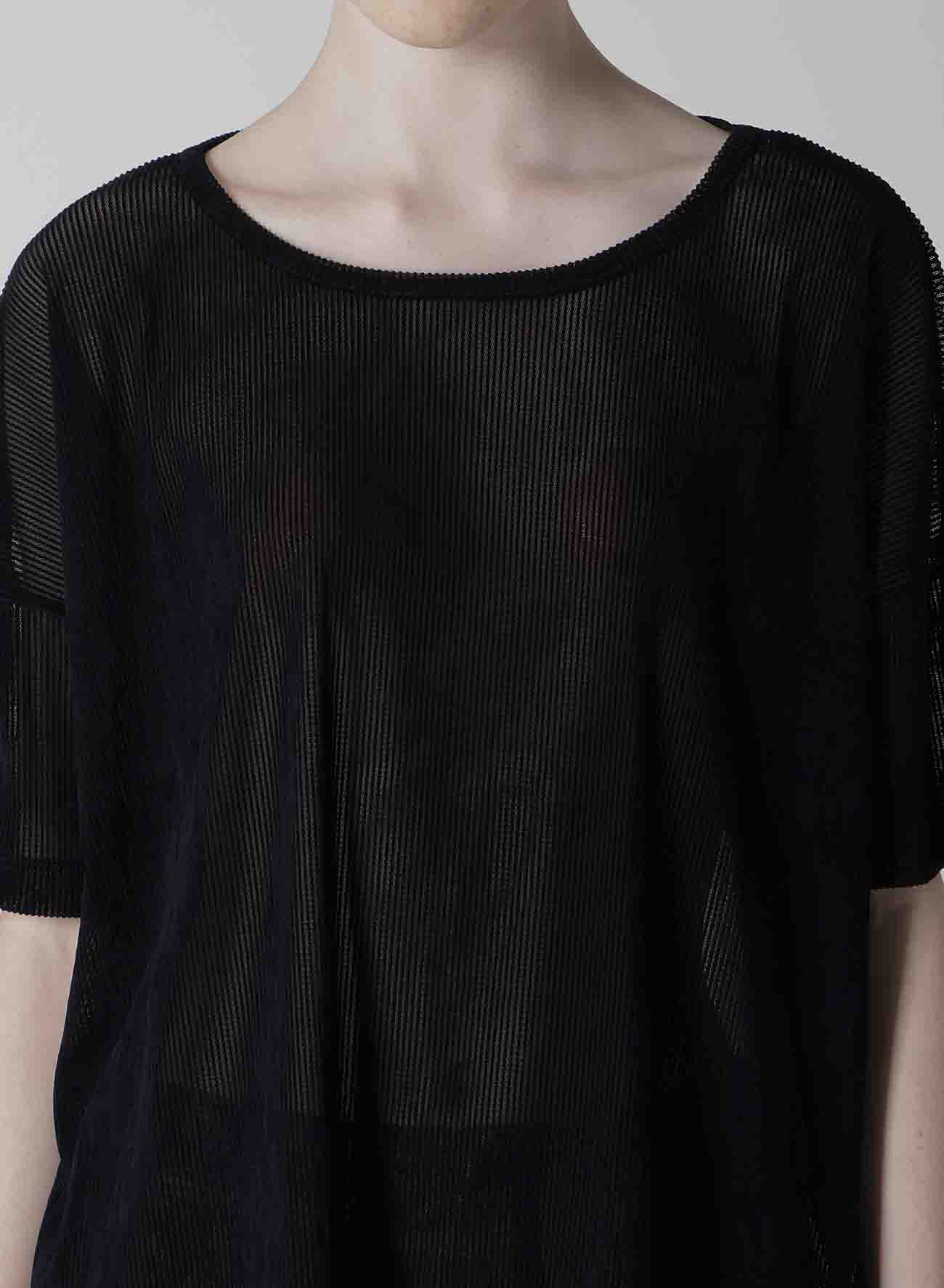 NY TULLE FLOCKED LOOSE ROUND NECK T