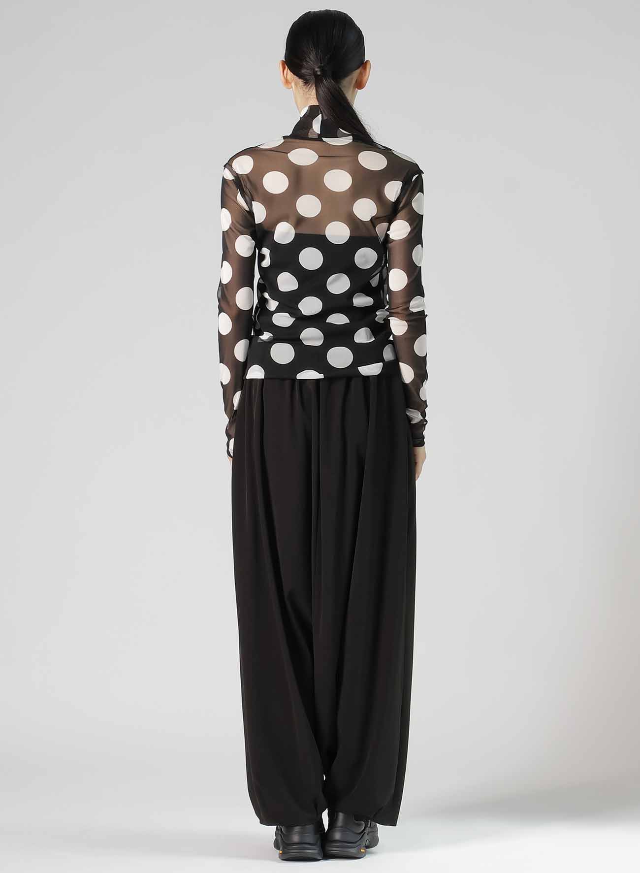 POLKA DOTS TULLE HIGH NECK T