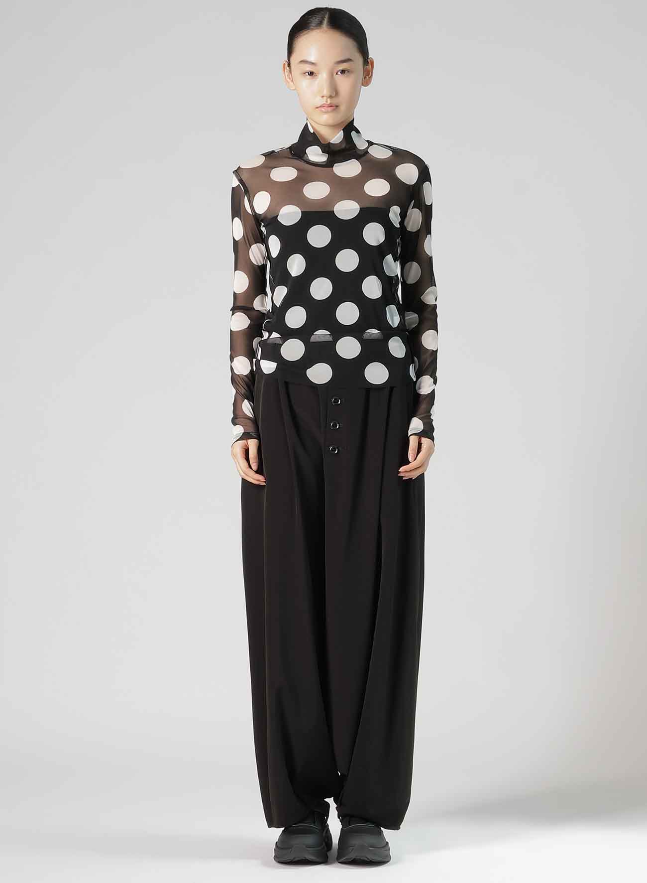 POLKA DOTS TULLE HIGH NECK T