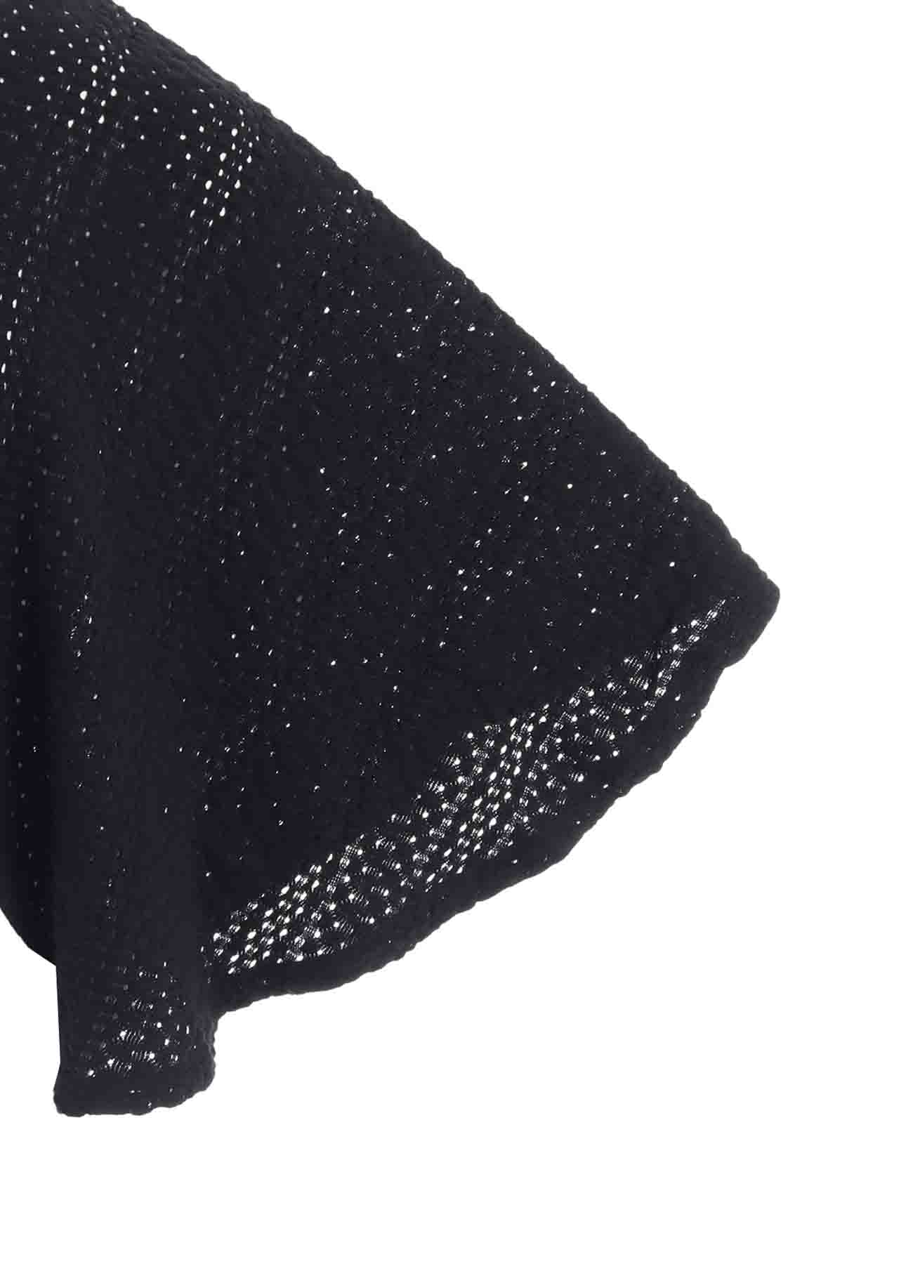 COTTON JERSEY/LACE LEFT SHOULDER DRAPE T