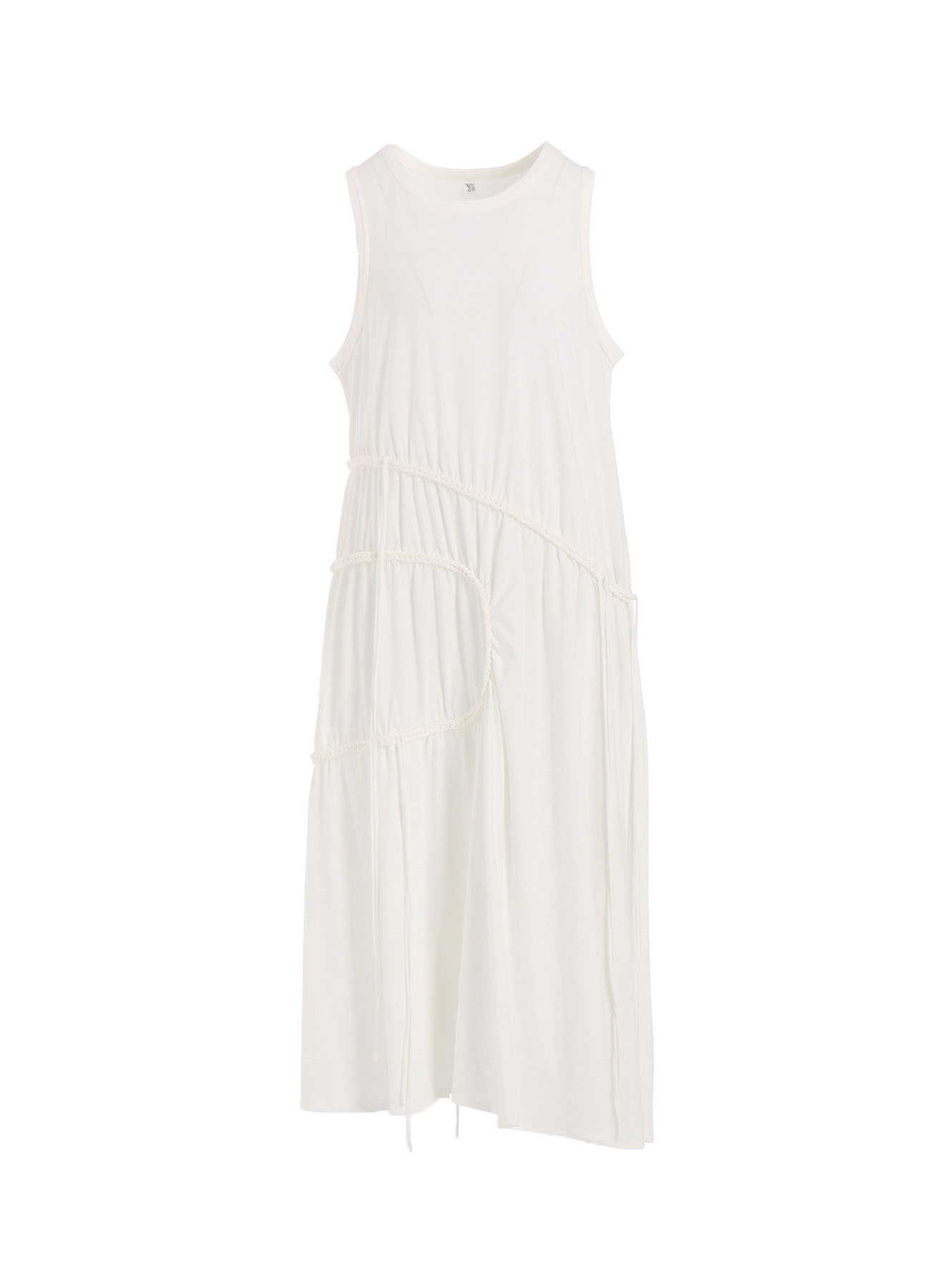 COTTON JERSEY CHAIN STITCH SLEEVELESS DRESS