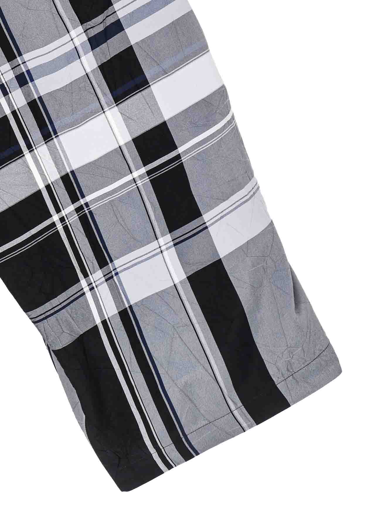 RAYON WRINKLED PLAID SALOPETTE