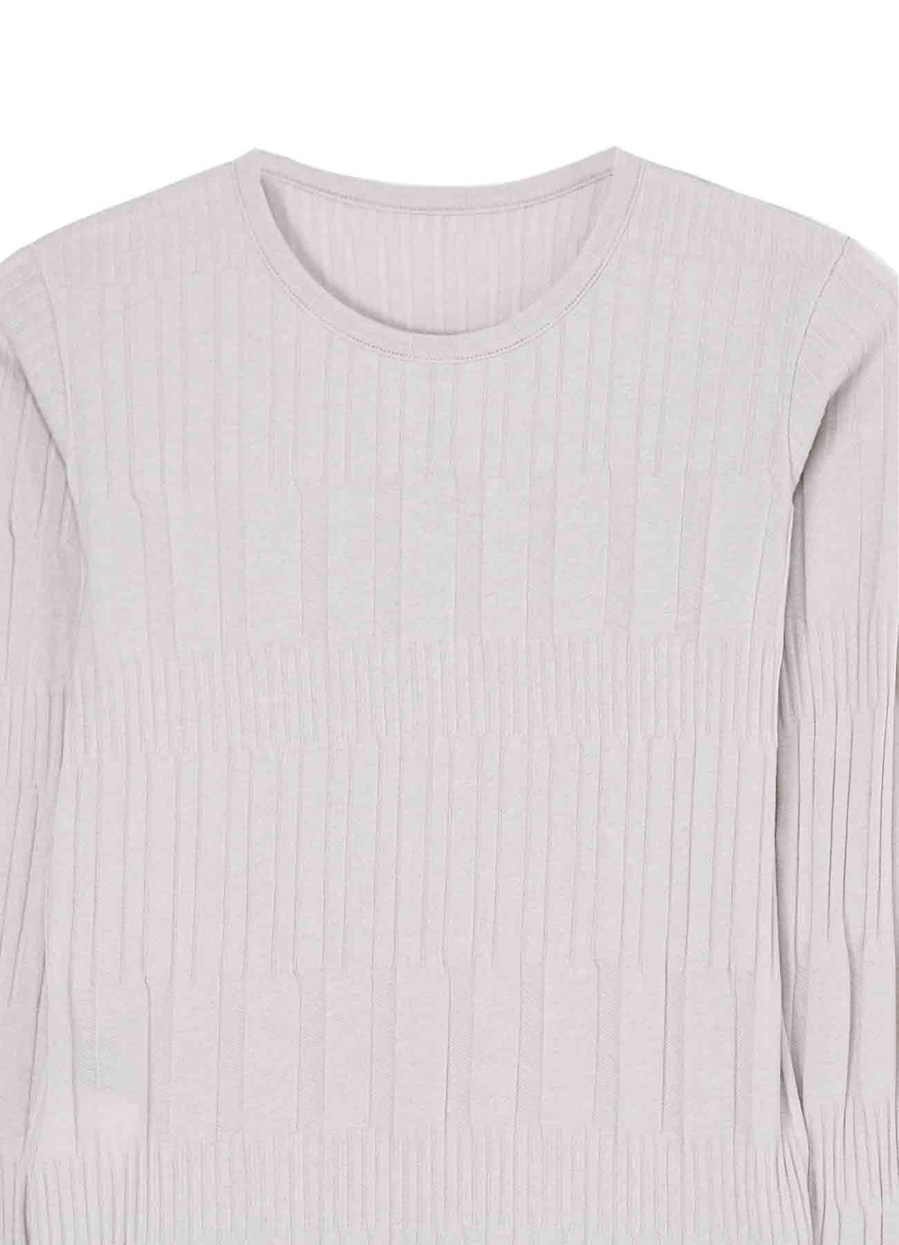 40/ COTTON HARD TWISTED WRINKLED RIBBED LONG SLEEVE T