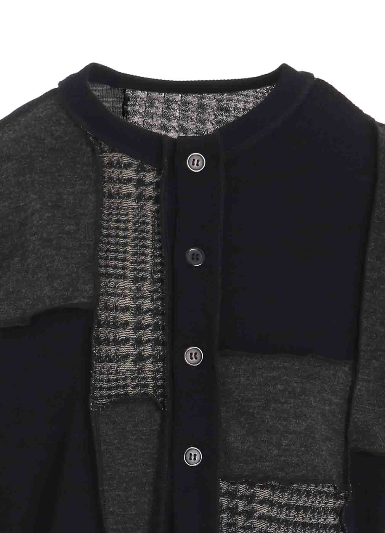 【11/8 12:00(JST) Release】HOUNDSTOOTH/PLAID PATCHWORK LONG SLEEVE CARDIGAN