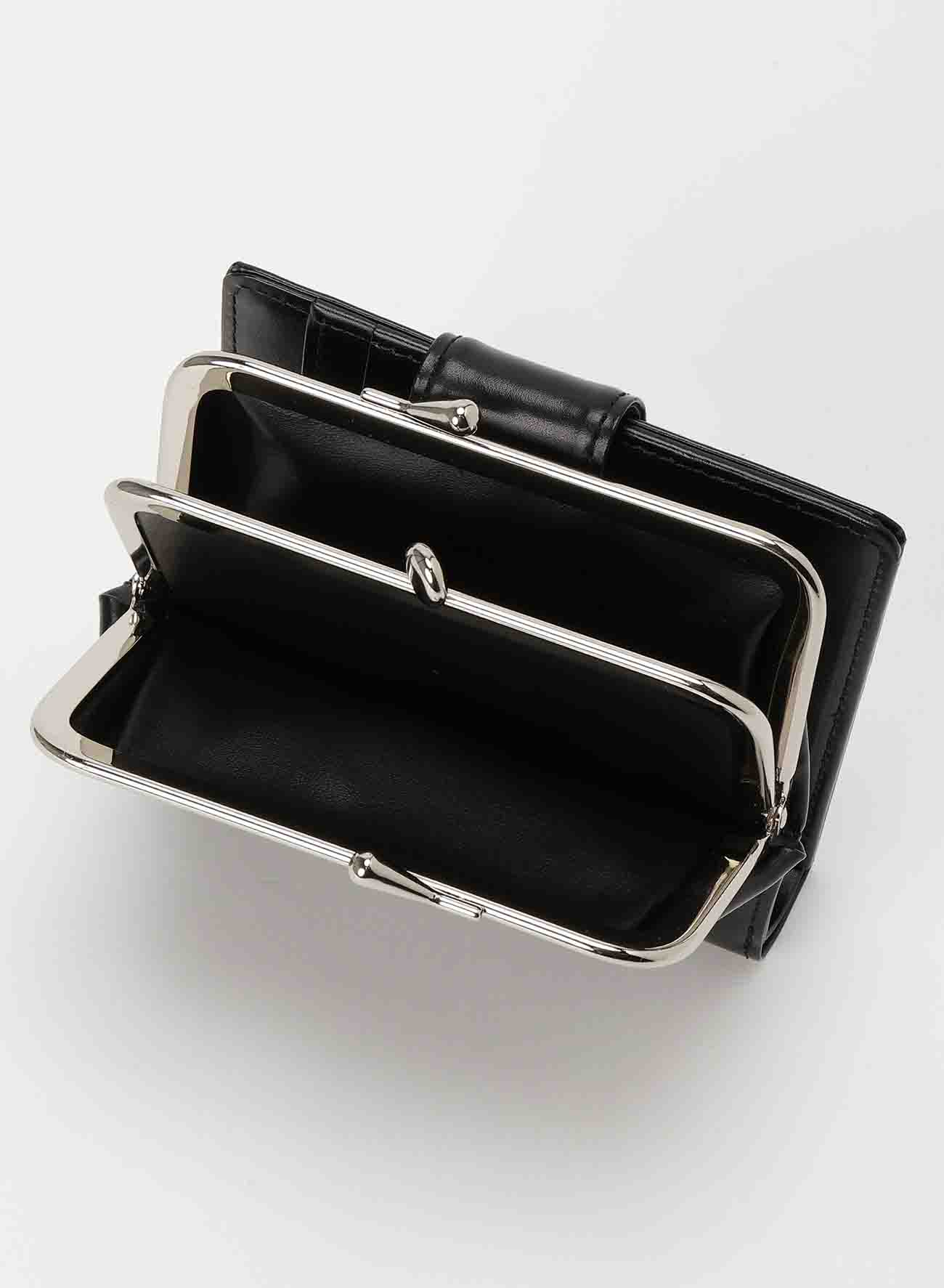 GLOSSY SMOOTH LEATHER CLASP WALLET