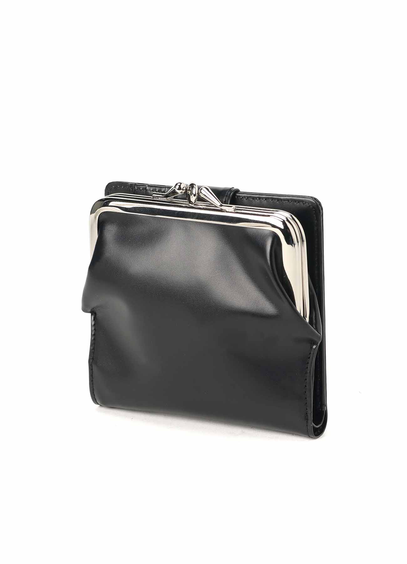 GLOSSY SMOOTH LEATHER CLASP WALLET