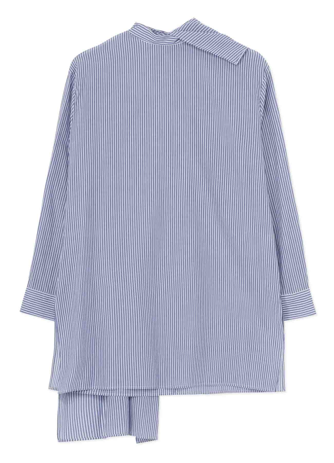 COTTON STRIPE BACK TIE BLOUSE