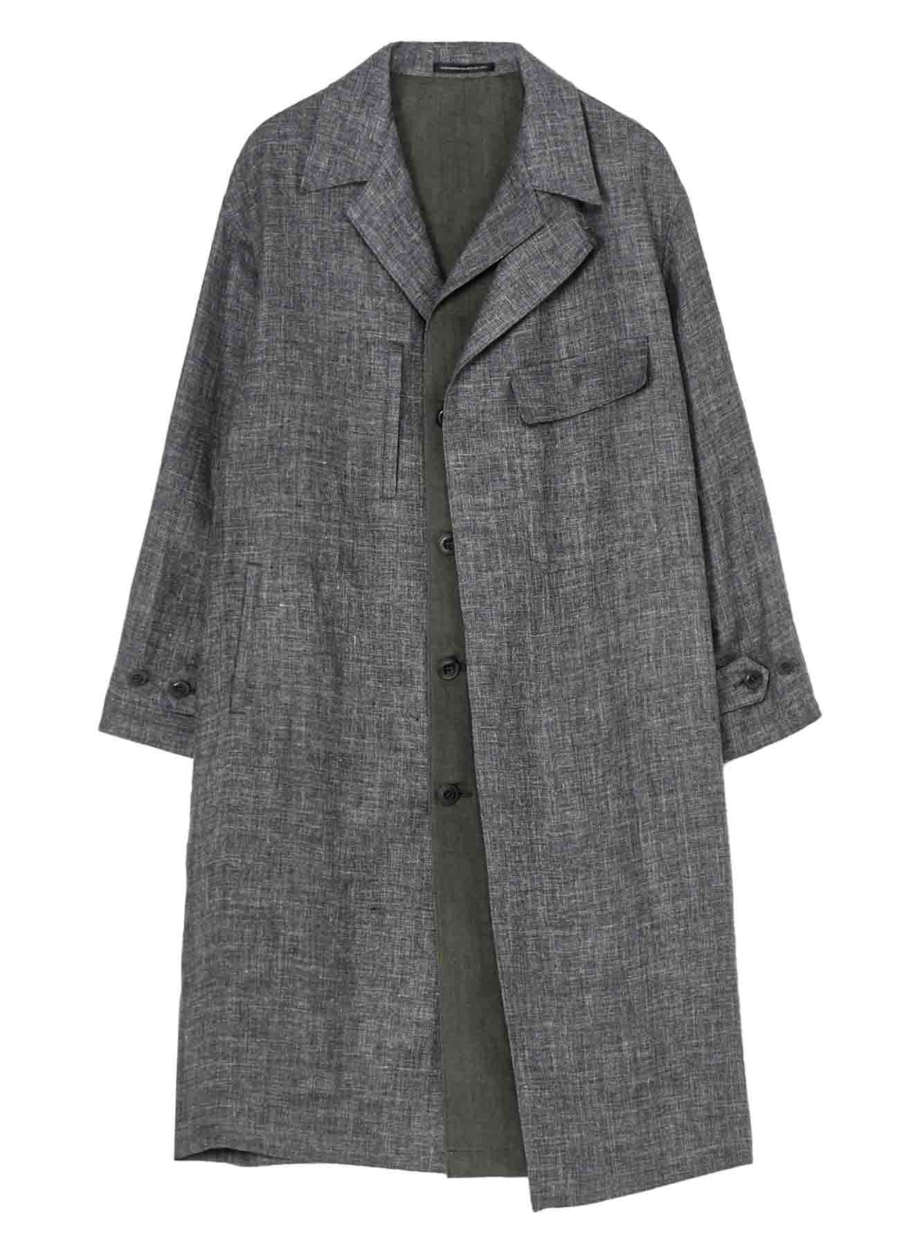 LINEN TWEED DOUBLE LAYERED COAT