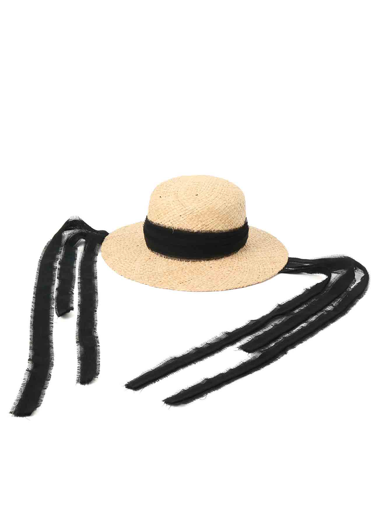 RAFFIA BOATER HAT