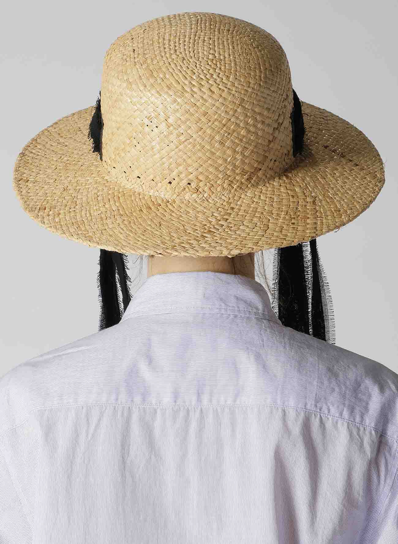 RAFFIA BOATER HAT