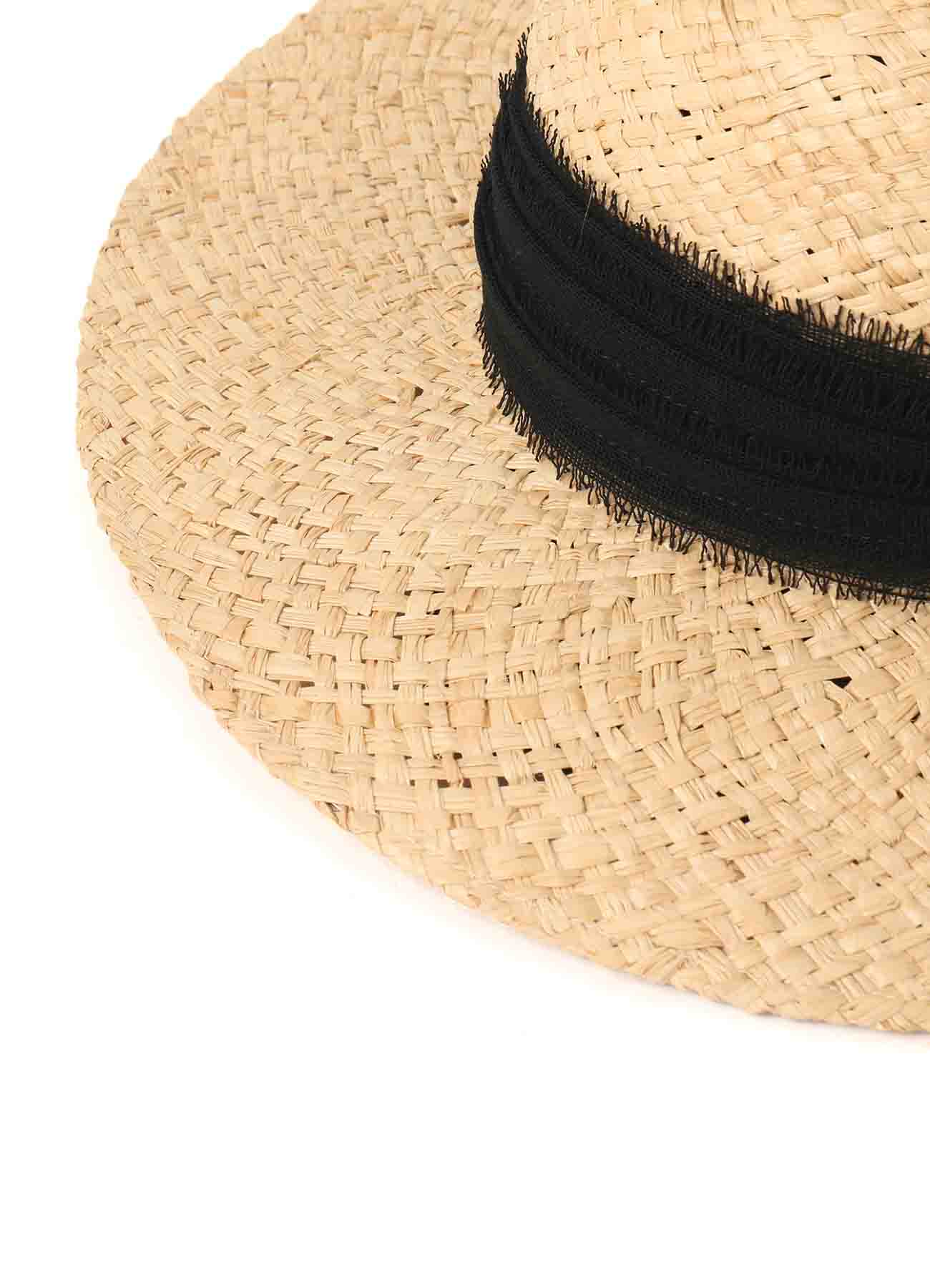 RAFFIA BOATER HAT