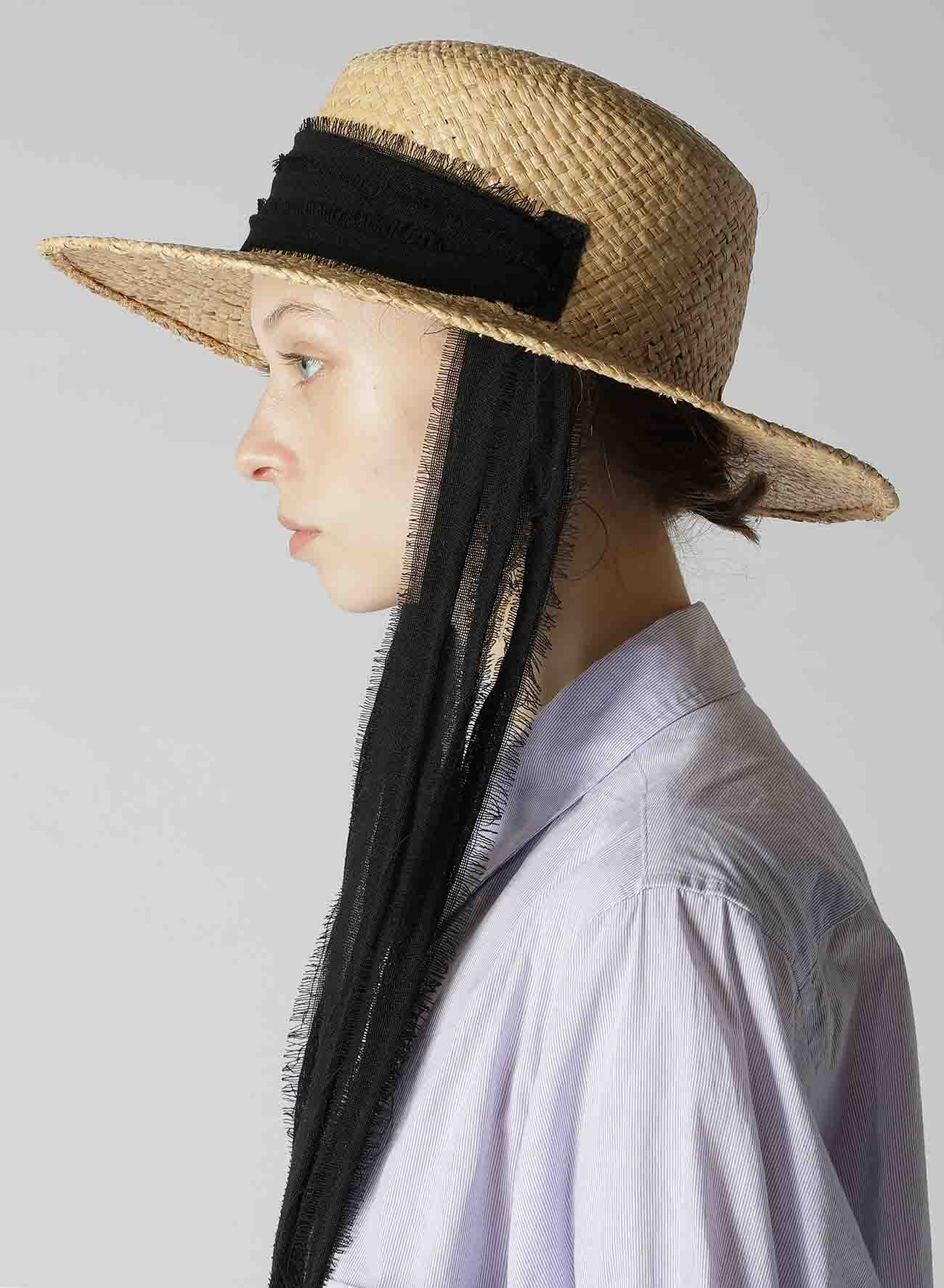 RAFFIA BOATER HAT