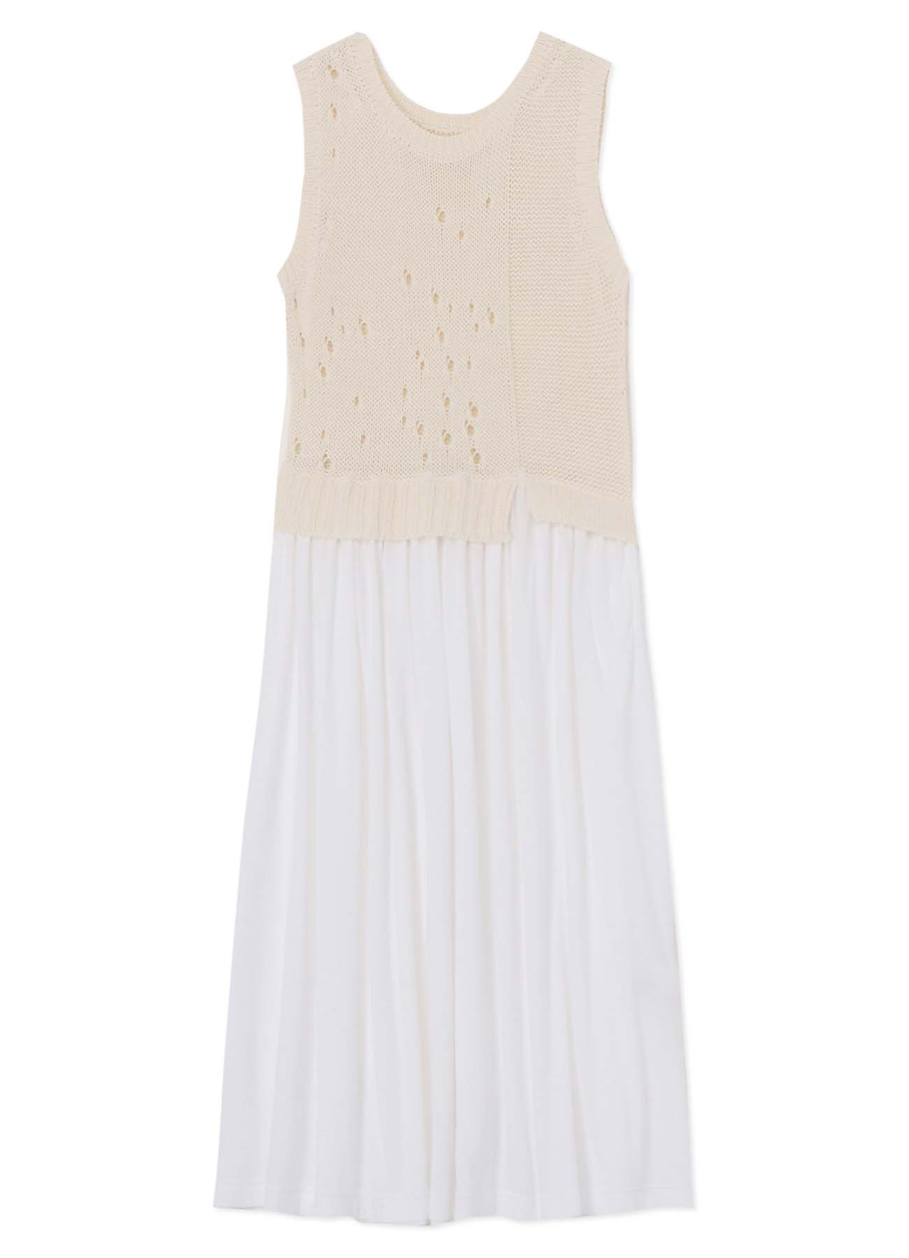 SLEEVELESS DRESS WITH OPENWORKED KNIT