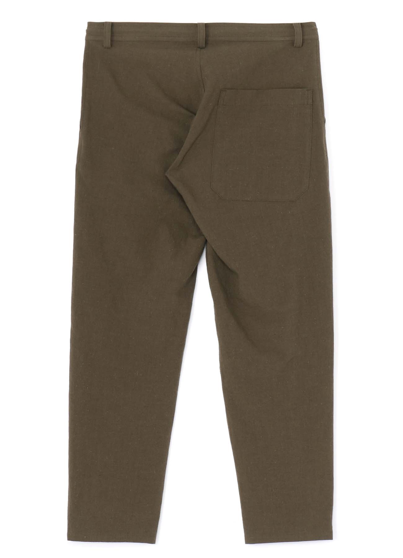 COTTON FLAX POPLIN SLIM PANTS