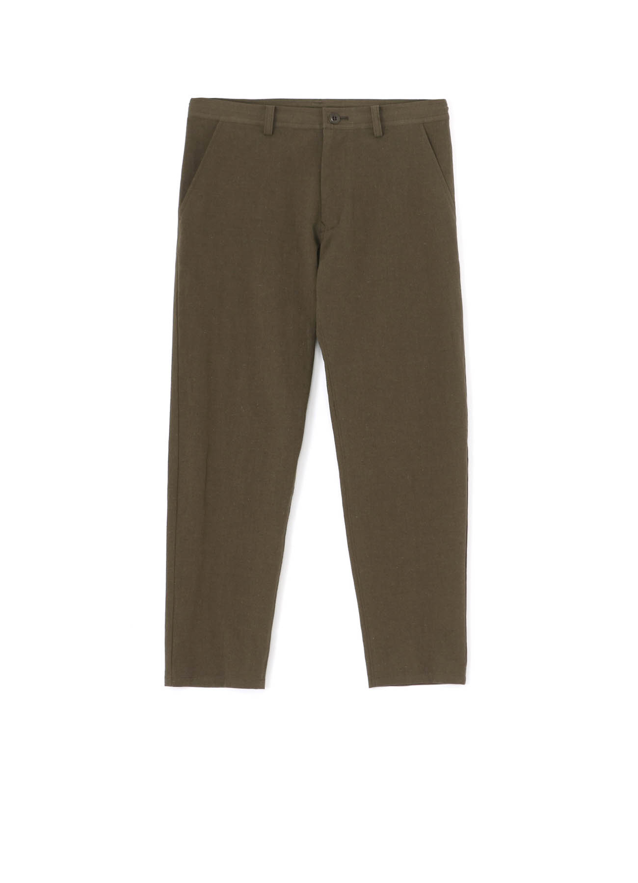 COTTON FLAX POPLIN SLIM PANTS