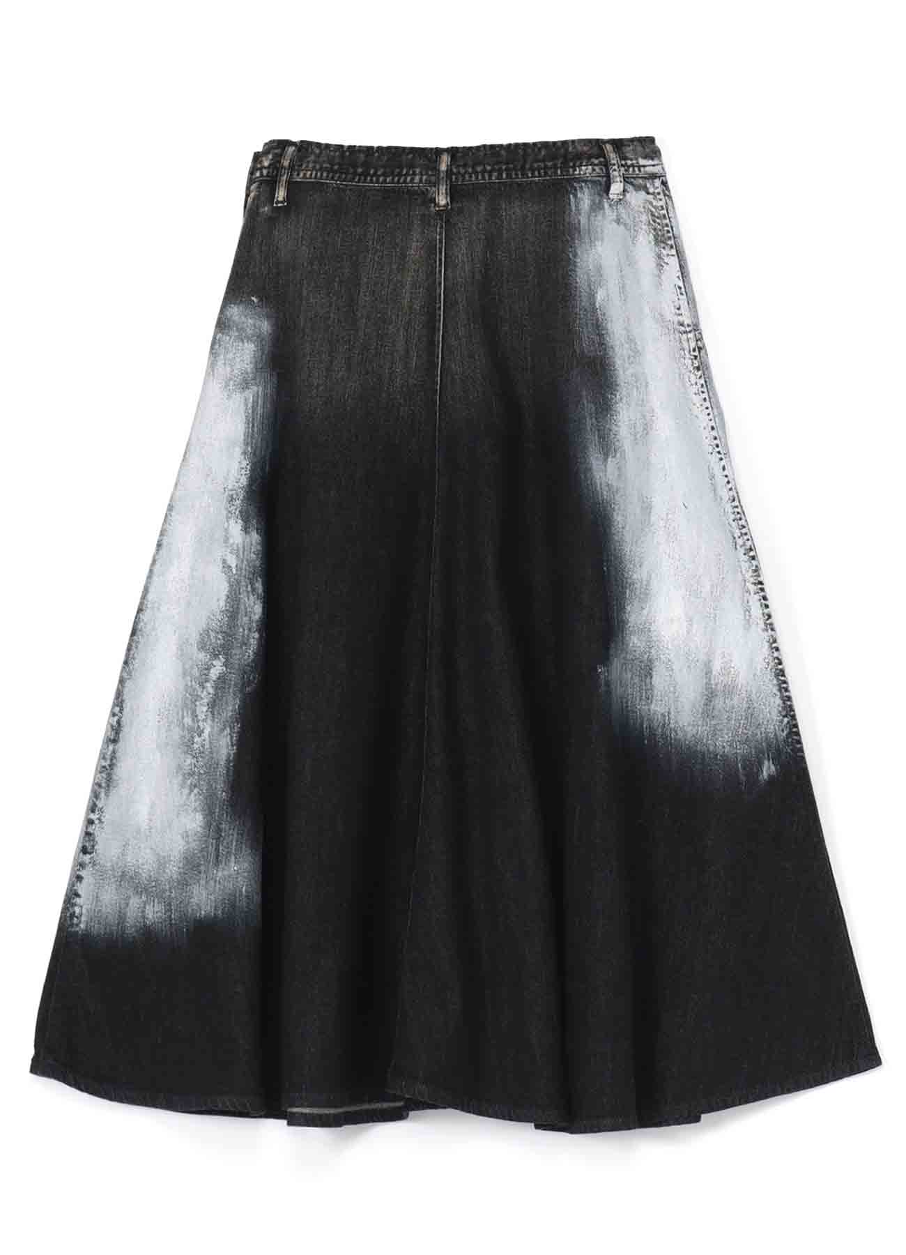 GUSSET FLARE DENIM SKIRT