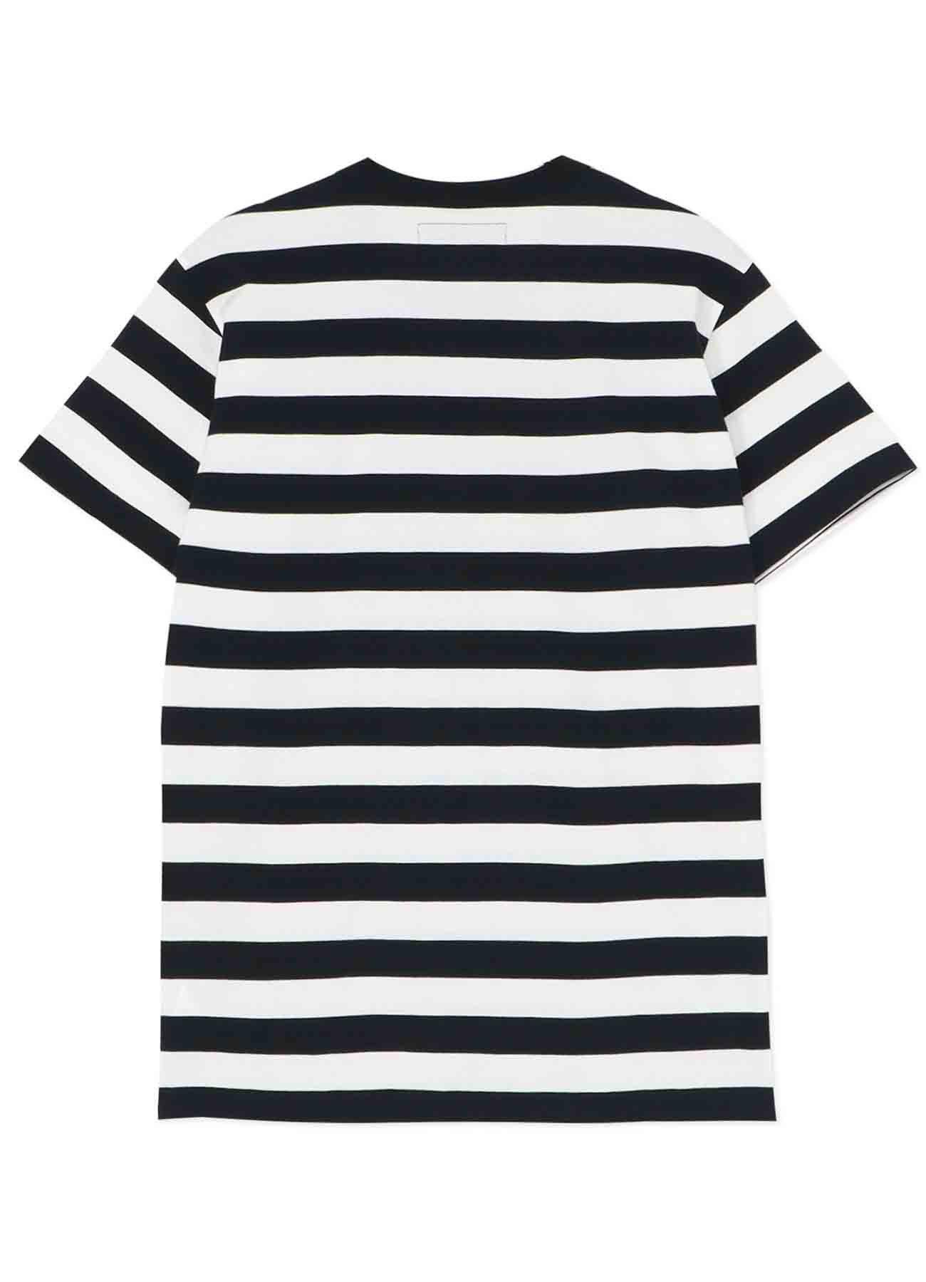 STRIPE WITH POLKA DOT PIGMENT PRINT T