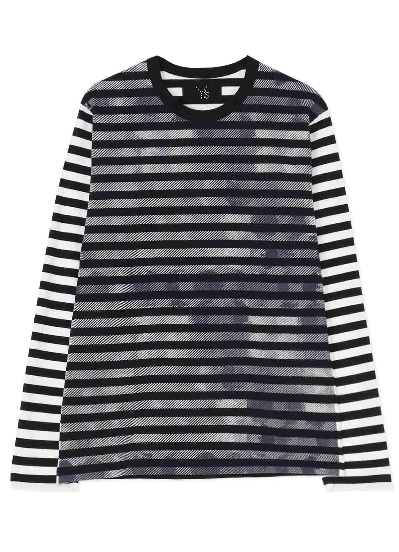 STRIPE WITH POLKA DOT PIGMENT PRINT LONG T