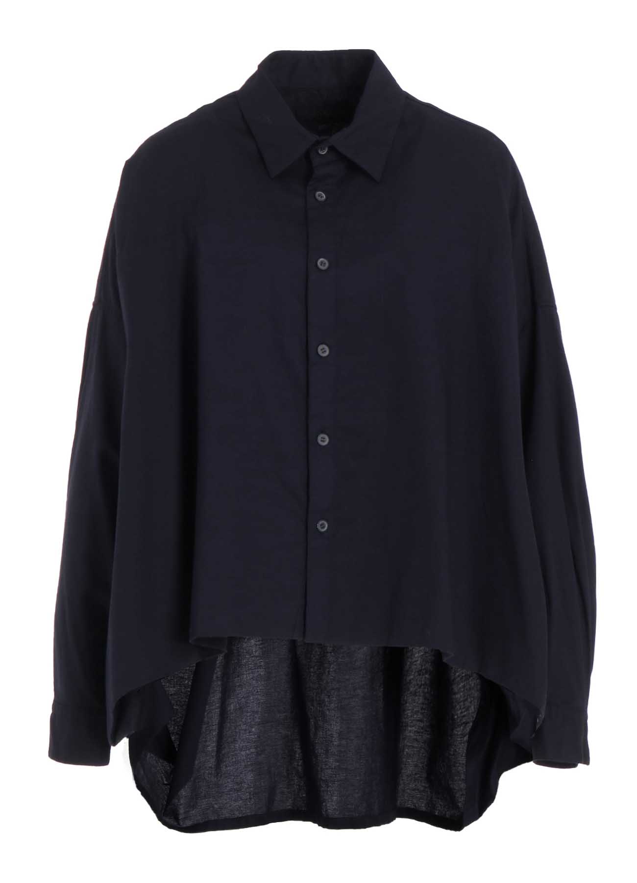 [Y's BORN PRODUCT] THIN COTTON TWILL DOUBLE FRONT OVERSIZED SHIRT