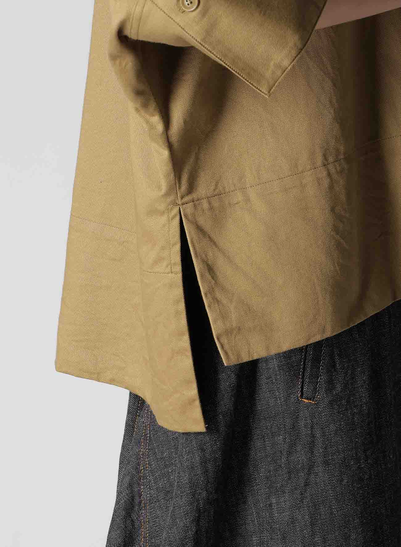 [Y's BORN PRODUCT] COTTON TWILL WIDE CUFFS SHIRT