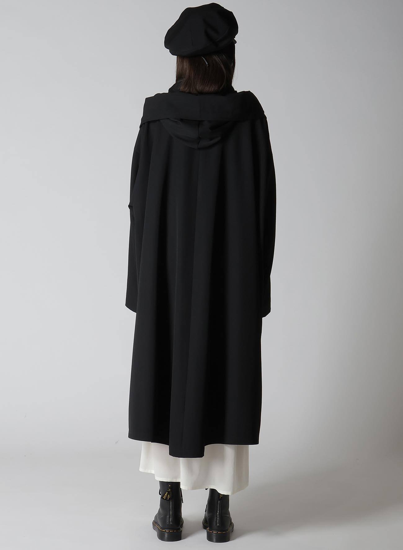 WOOL GABARDINE BIG HOODIE COAT