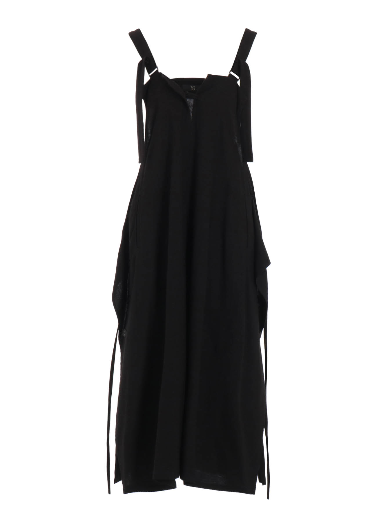 RY/LI CANVAS SIDE BUTTON SHOULDER STRAP DRESS